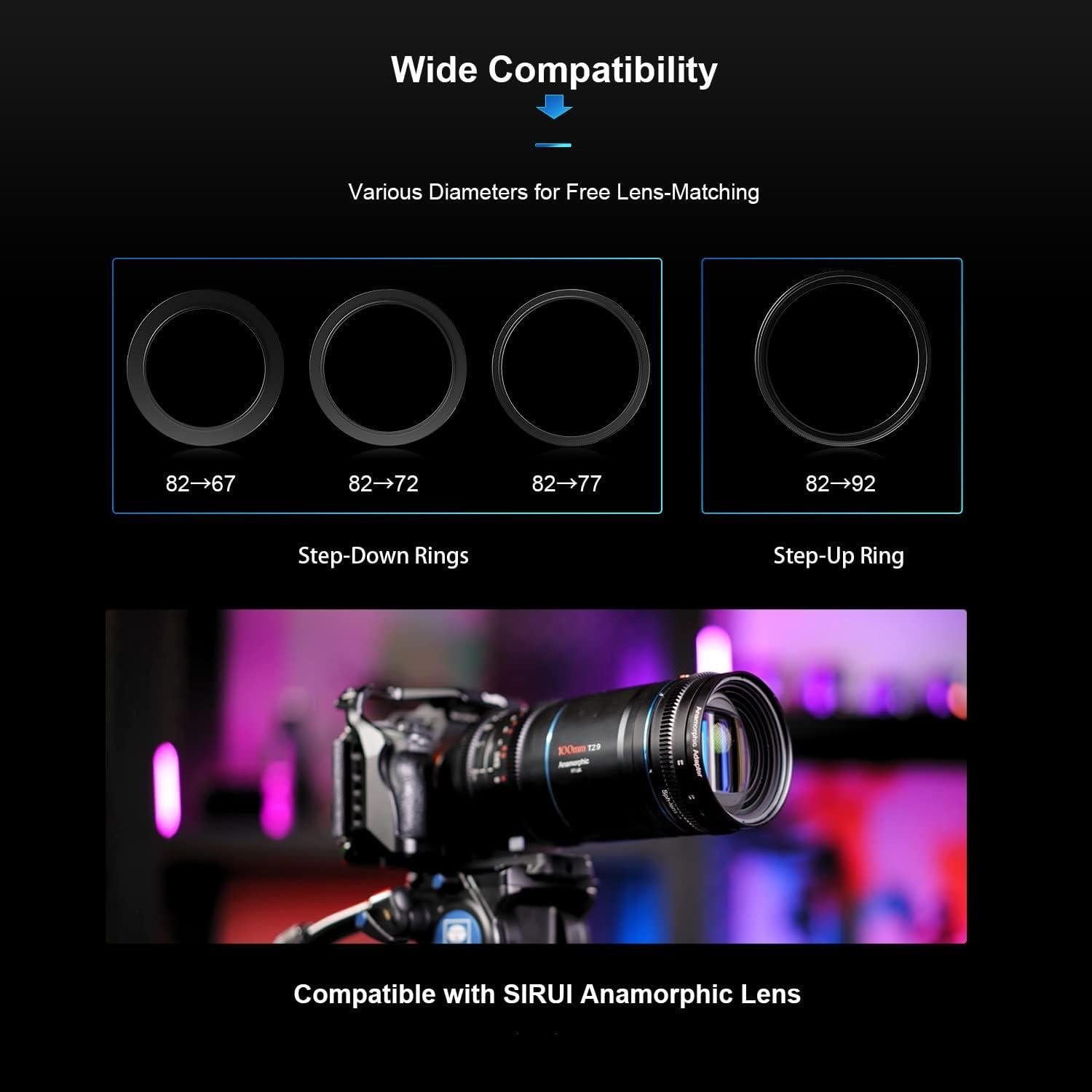 Lente Anamórfica SIRUI 100mm T2.9 1.6x con Adaptador 1.25x