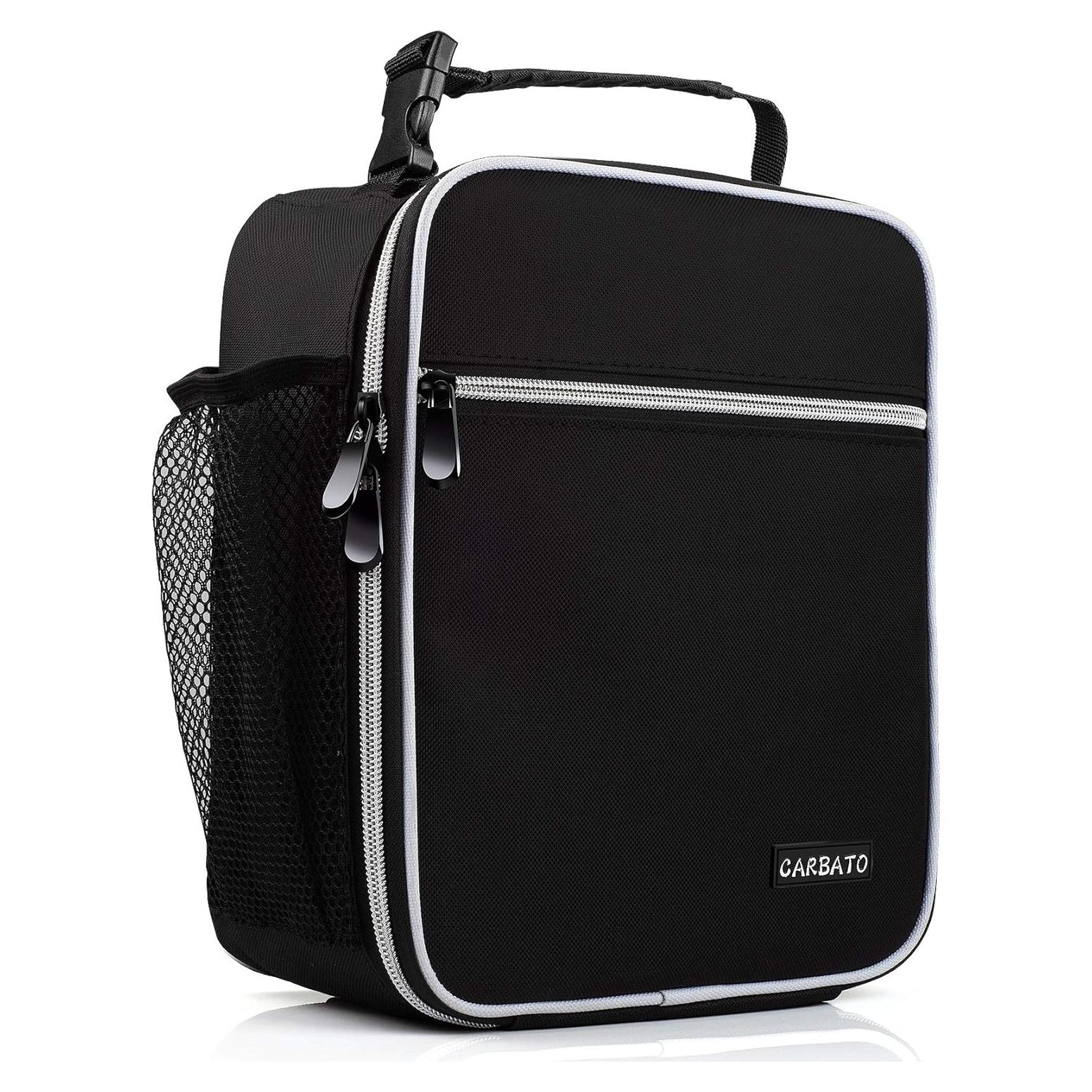 Bolsa de Almuerzo Térmica Reutilizable CARBATO Negra 22x11x26cm