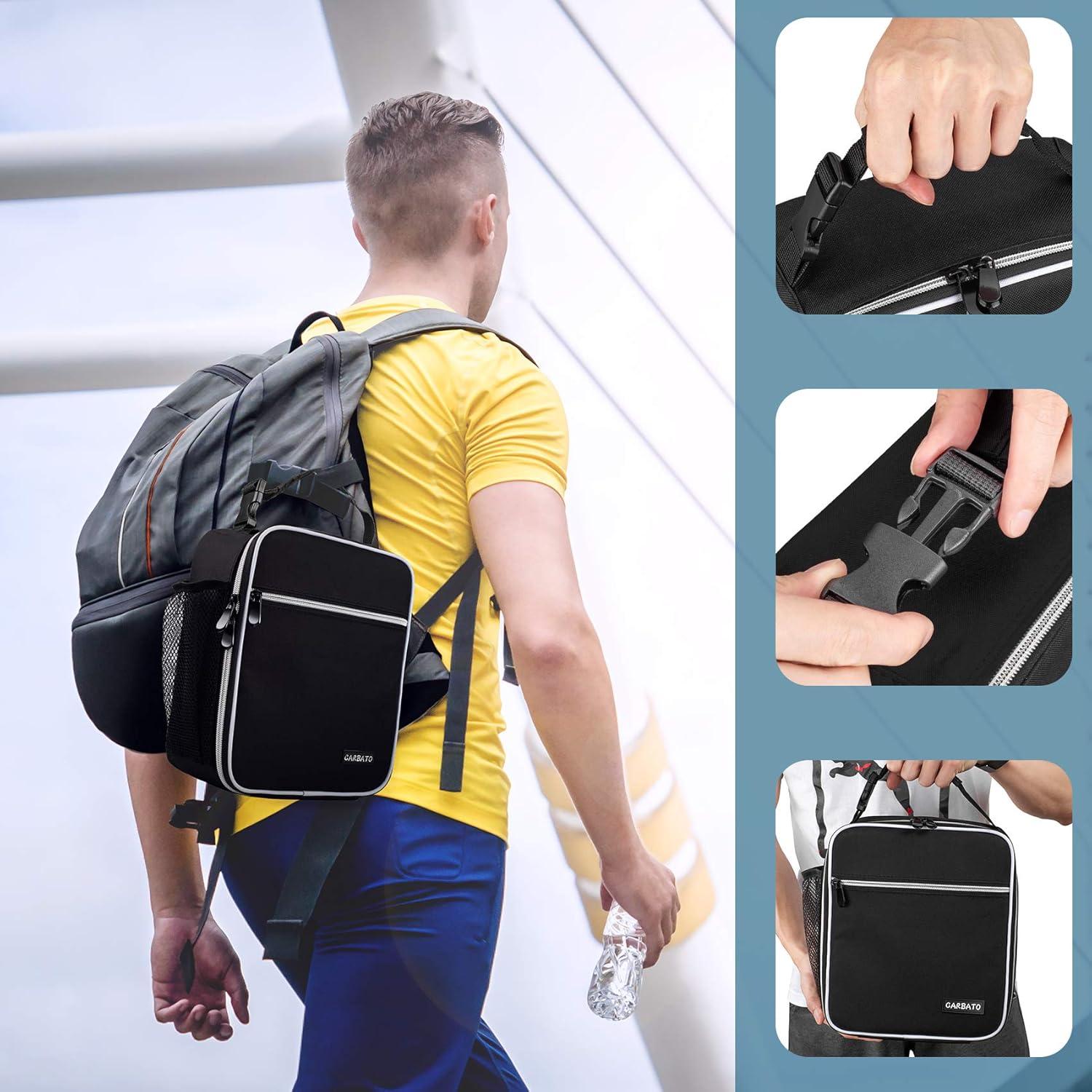 Bolsa de Almuerzo Térmica Reutilizable CARBATO Negra 22x11x26cm