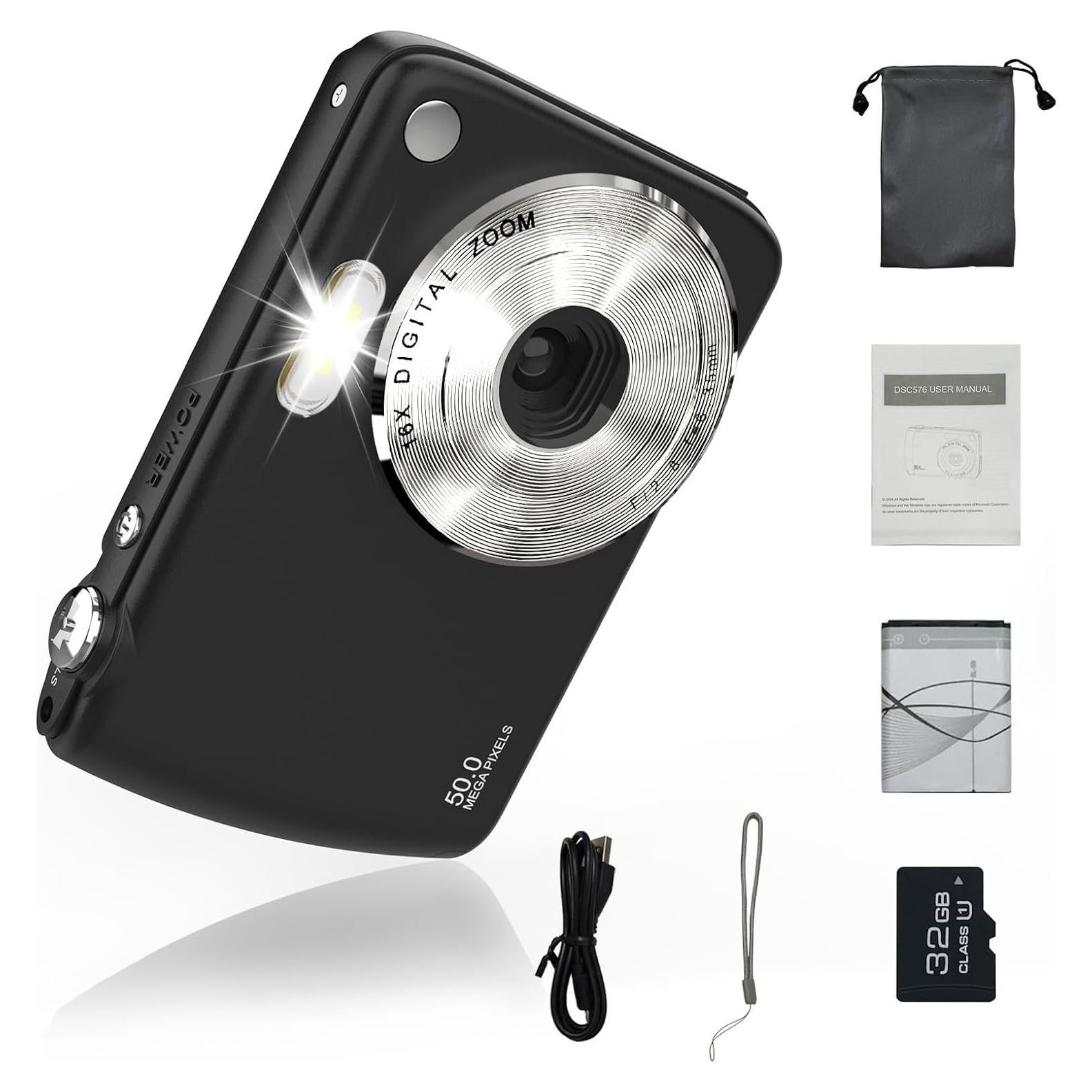 Cámara Digital para Niños YingCheng 50MP FHD 1080P Zoom 16X