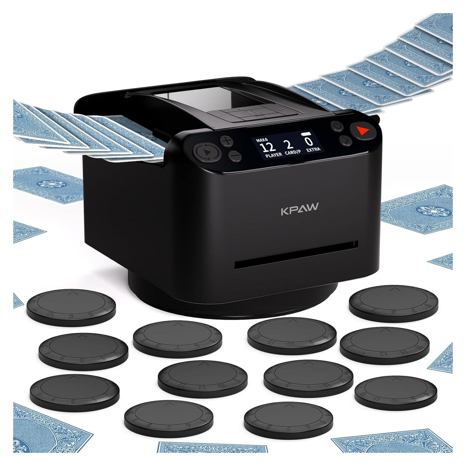 Barajador y Repartidor Automático CARDSPIN 2-en-1 para 12 Jugadores