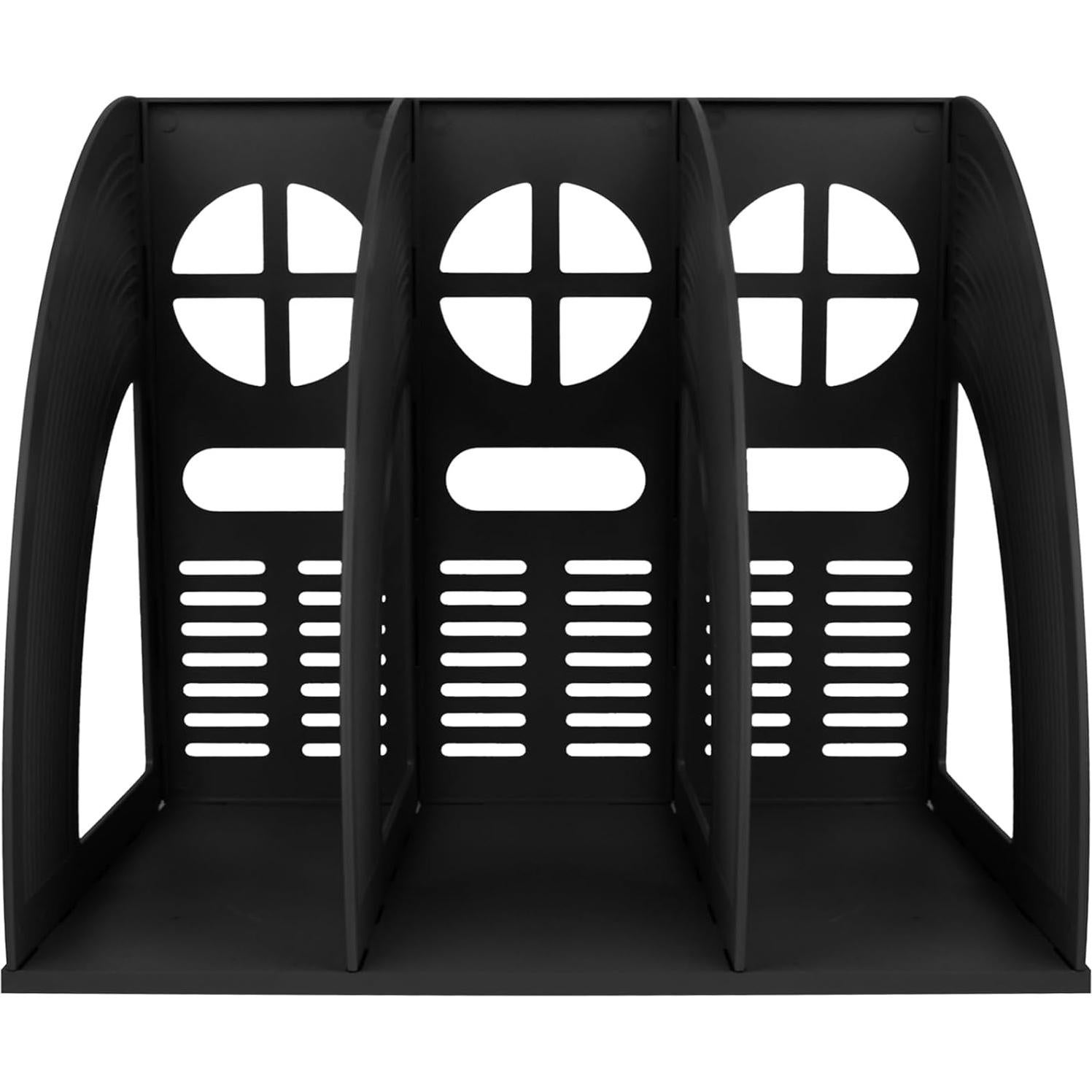 Soporte de Revistas SAYEEC 2 Pcs Negro 3 Secciones Plástico