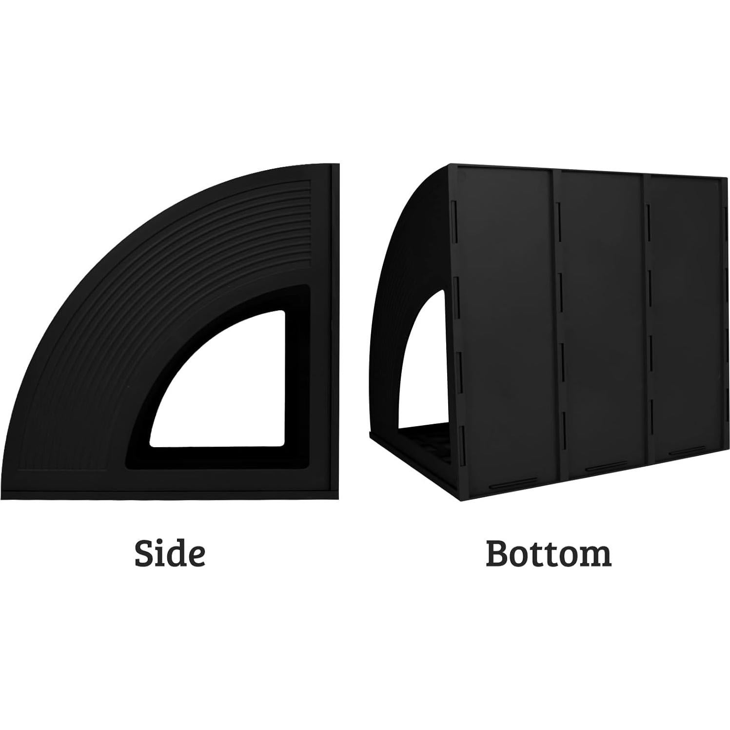 Soporte de Revistas SAYEEC 2 Pcs Negro 3 Secciones Plástico