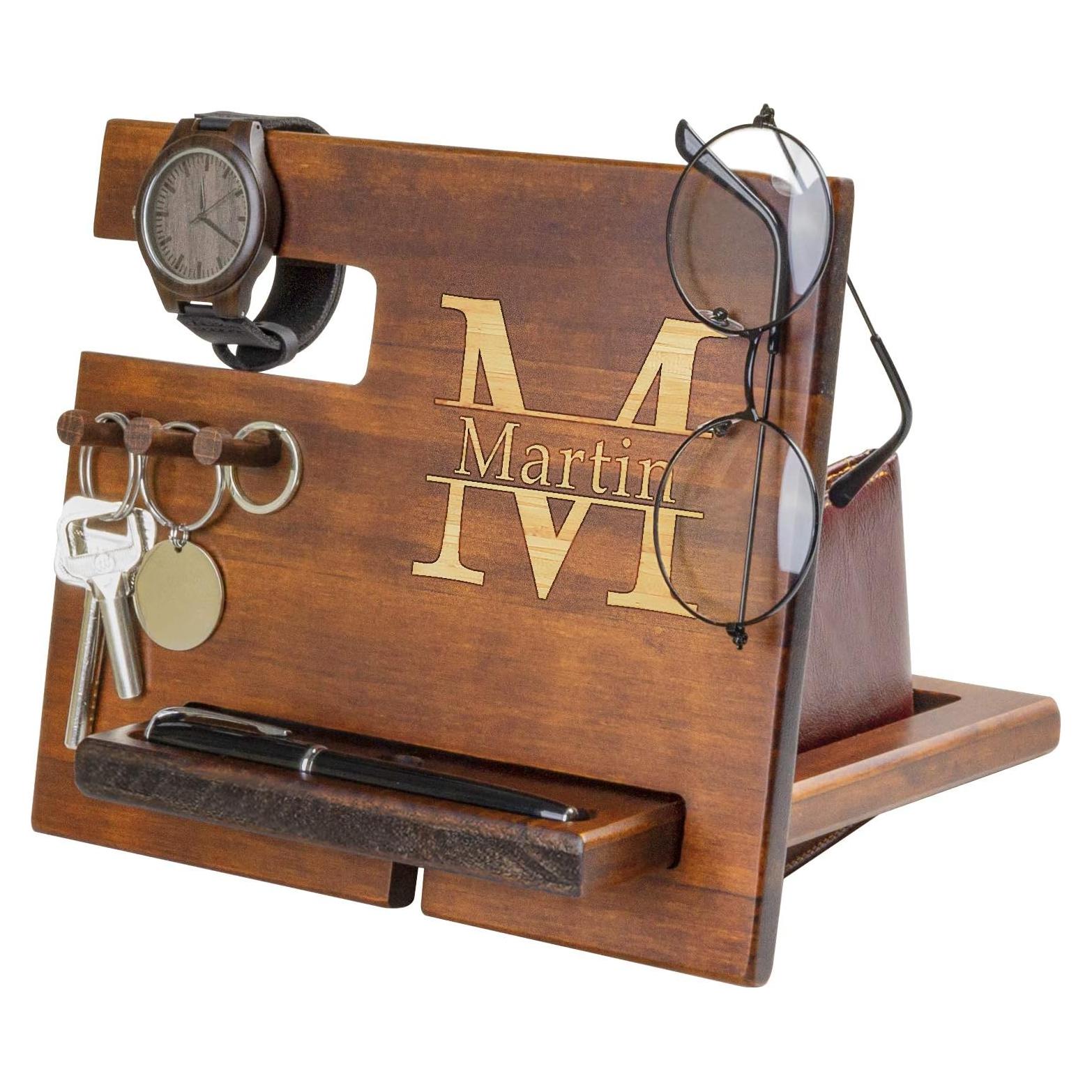 Estación de Acoplamiento de Madera Personalizada Awofer - Organizador para Hombres