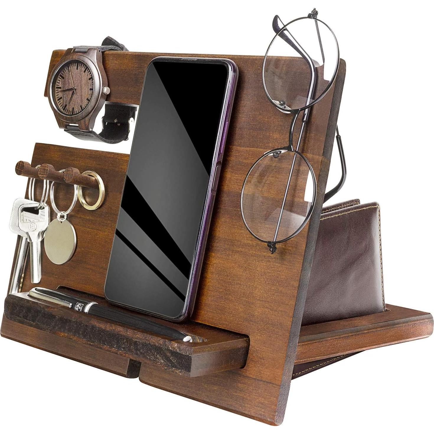 Estación de Acoplamiento de Madera Personalizada Awofer - Organizador para Hombres