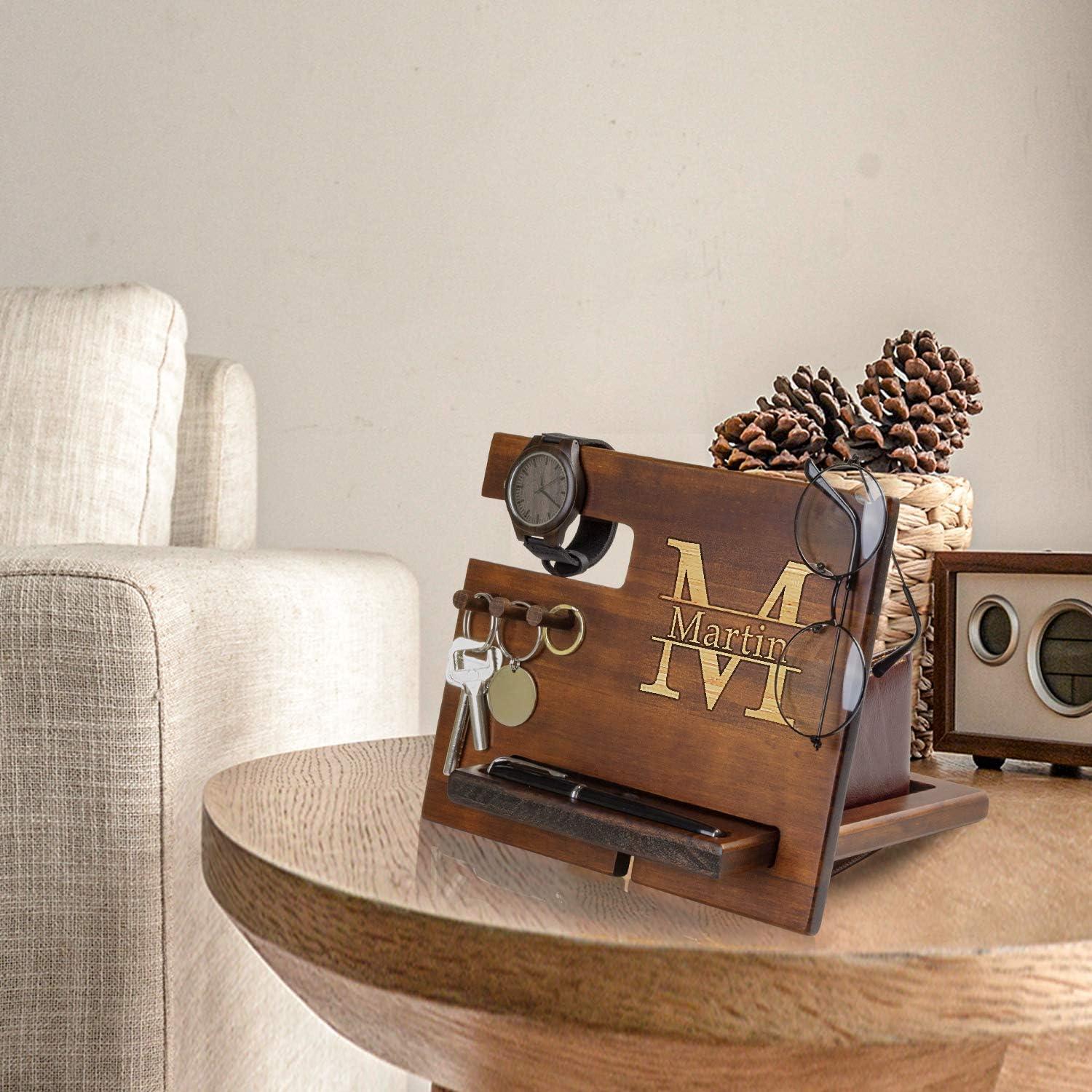 Estación de Acoplamiento de Madera Personalizada Awofer - Organizador para Hombres