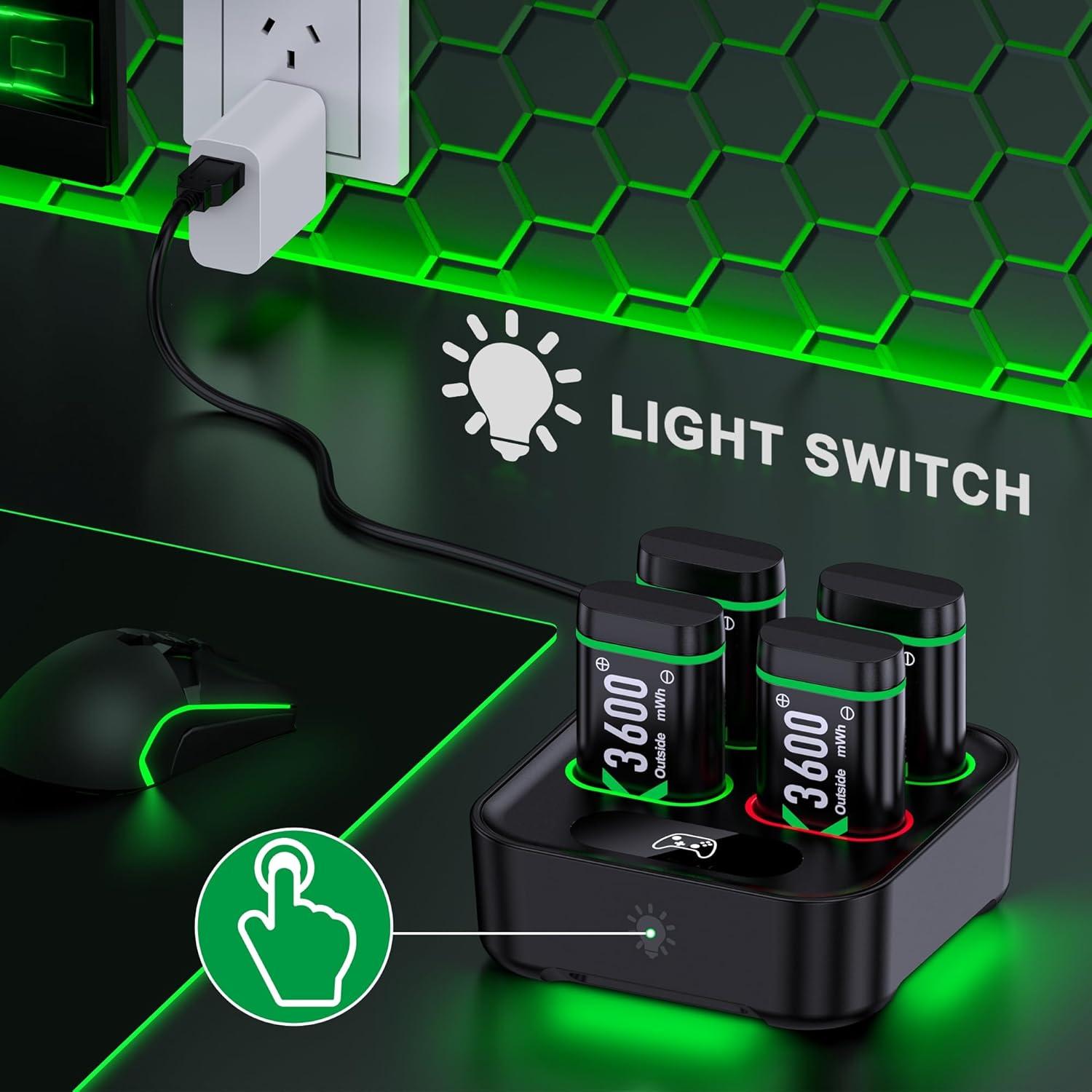 Batería Recargable DINOSTRIKE 6x3600mWh para Xbox One/Series X|S