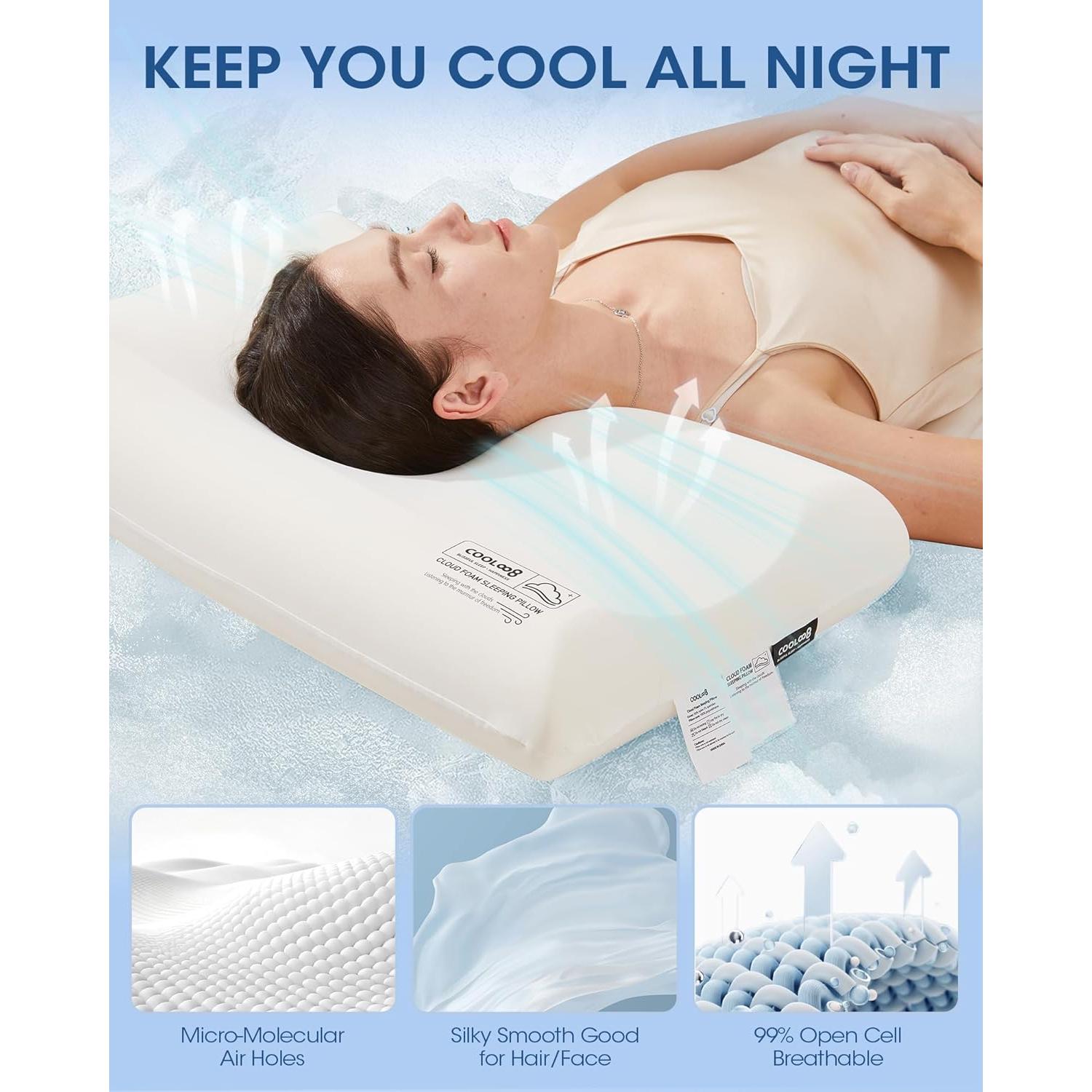 Almohada de Espuma de Memoria Cooloo8 8 cm Queen Ergonómica