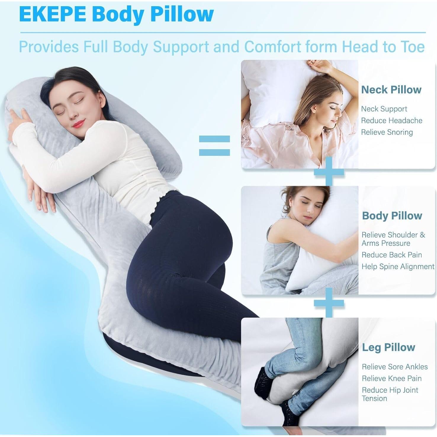Almohada Corporal EKEPE 172 cm Espuma con Memoria Gris