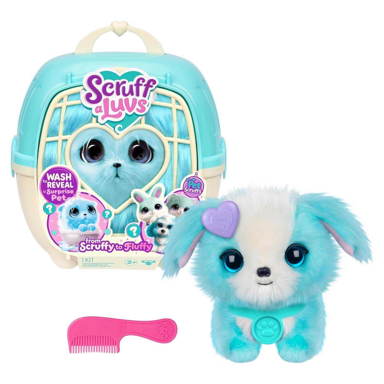 ScruffaLuvs Peluche de Mascota Azul - Rescate Misterioso 19 cm