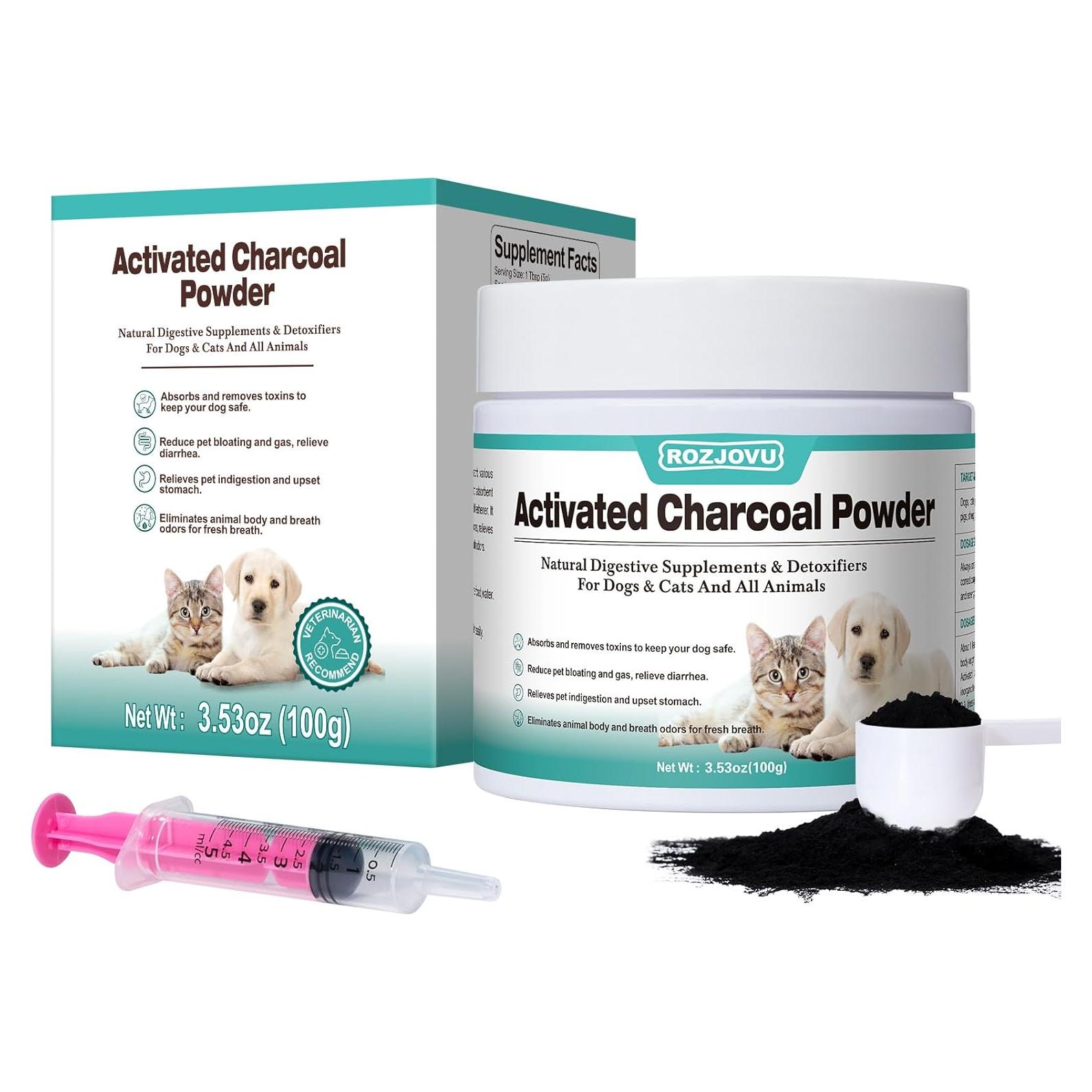 Carbón Activado para Mascotas ROZJOVU 100g - Salud Digestiva