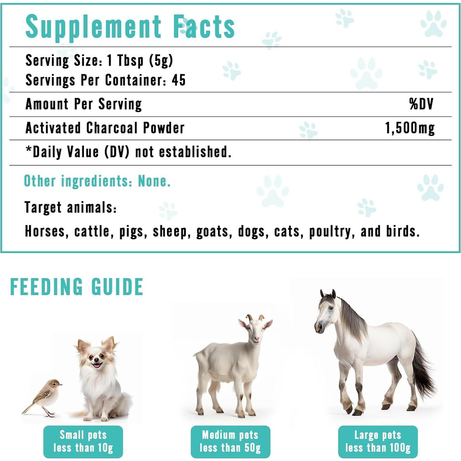 Carbón Activado para Mascotas ROZJOVU 100g - Salud Digestiva