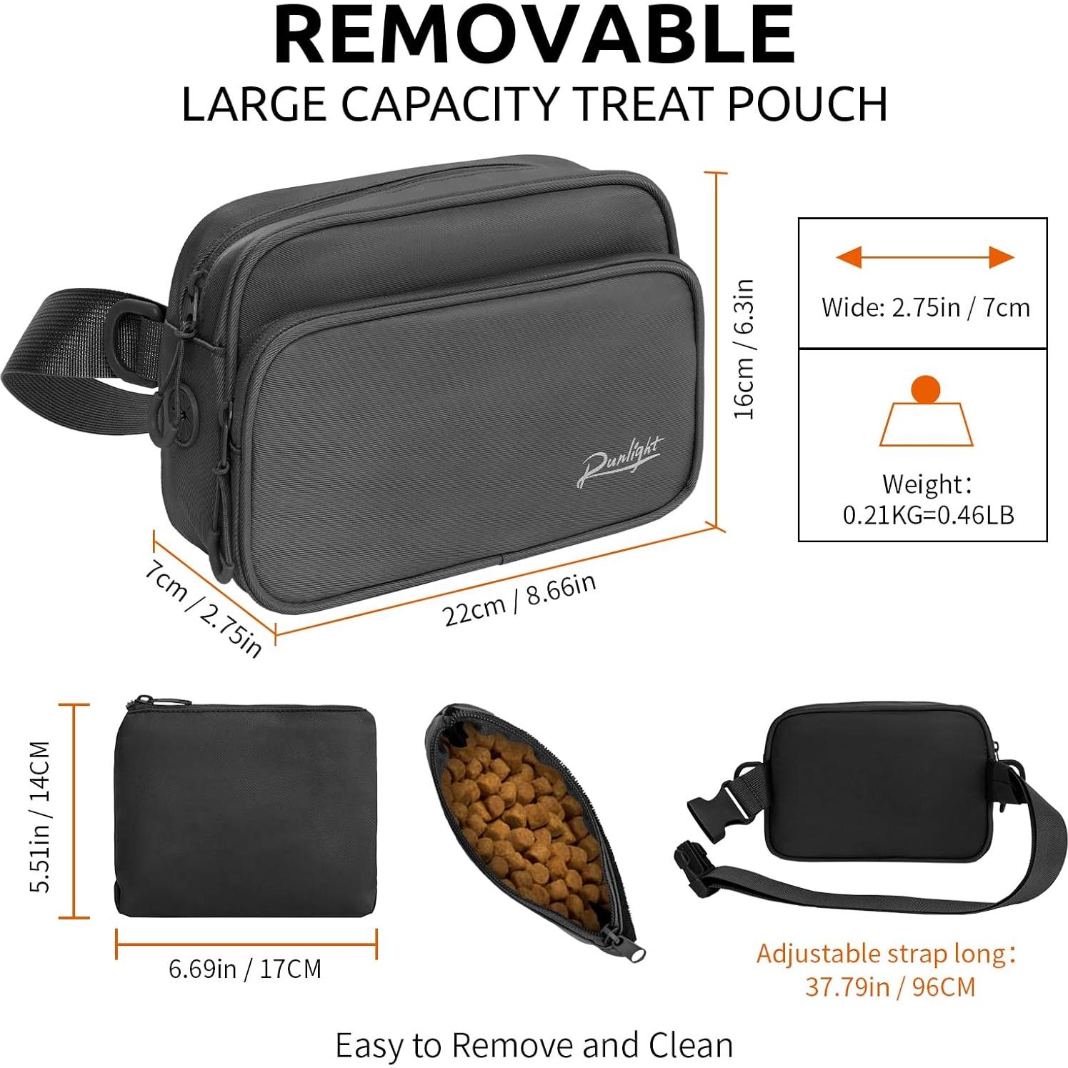 Bolsa de Entrenamiento para Perros Runlight G178 Crossbody Negra