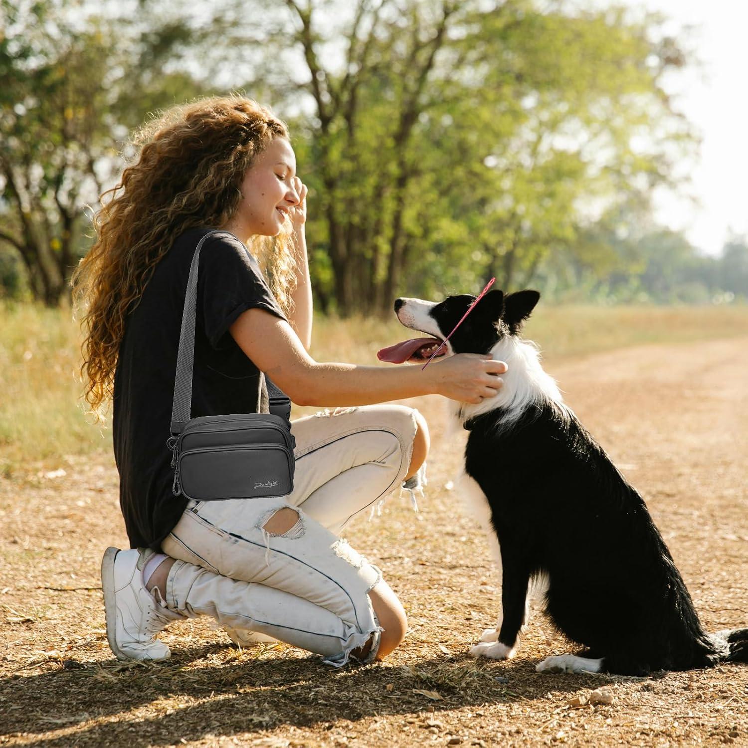 Bolsa de Entrenamiento para Perros Runlight G178 Crossbody Negra
