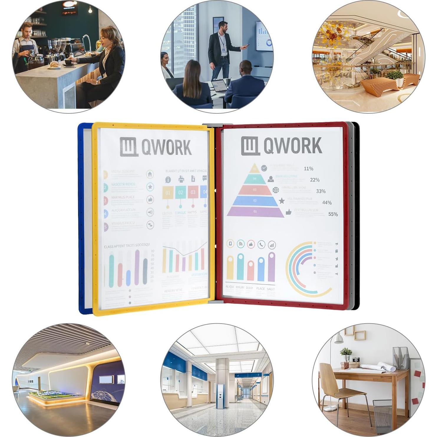 Sistema de Exhibición QWORK 5 Paneles Multicolor 21.6x27.9 cm