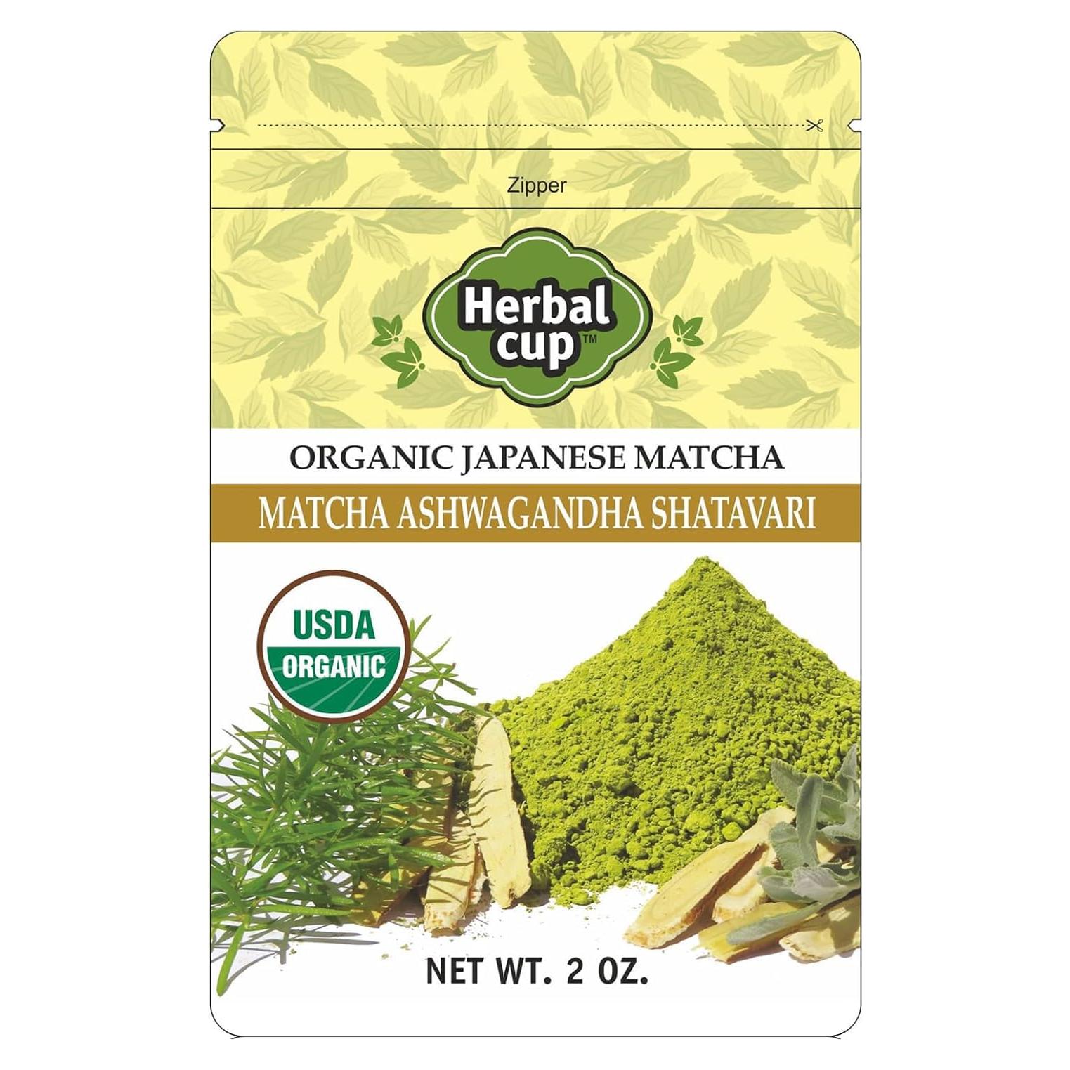 Té Herbal Cup Orgánico Matcha Japonés 56.7g Ashwagandha Shatavari