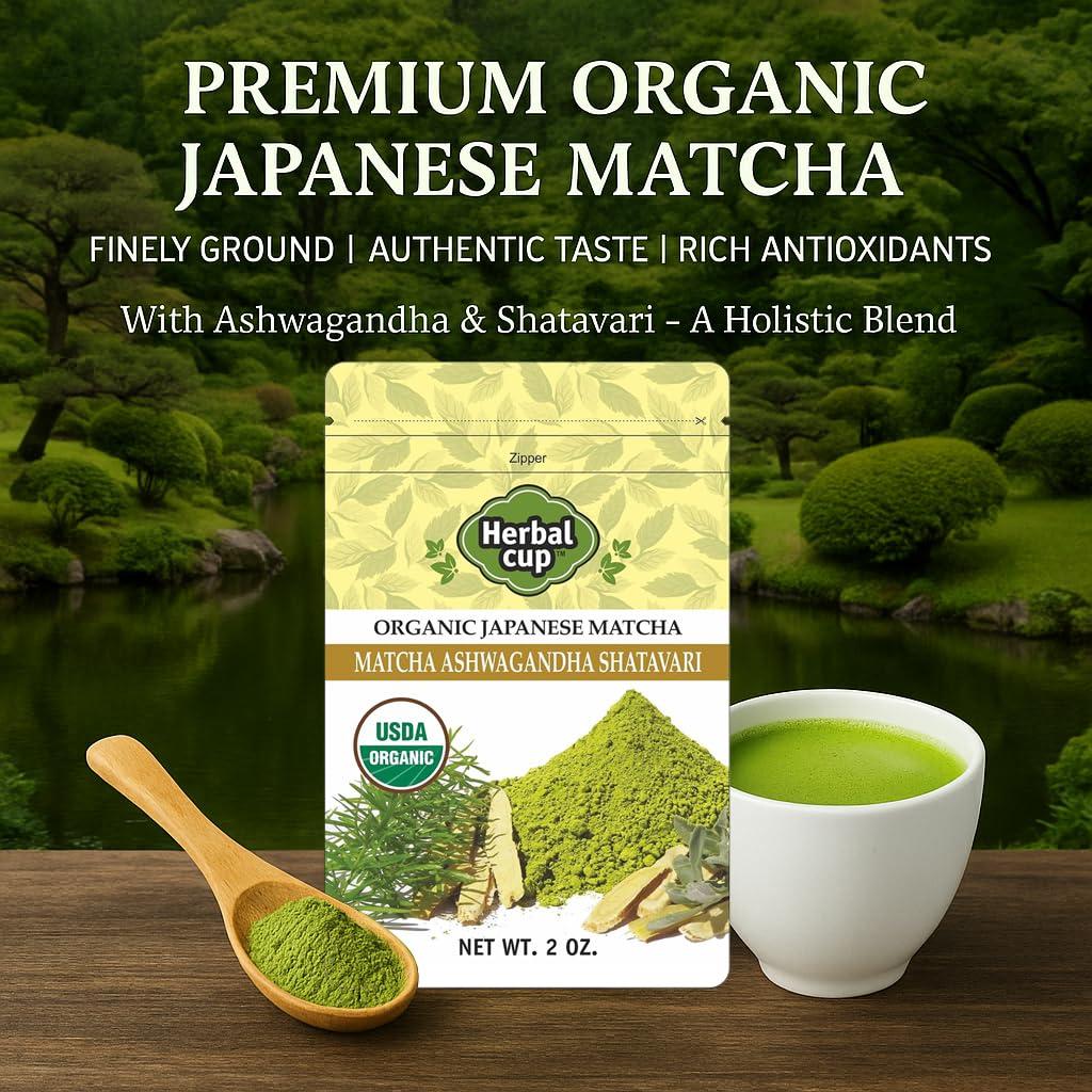 Té Herbal Cup Orgánico Matcha Japonés 56.7g Ashwagandha Shatavari