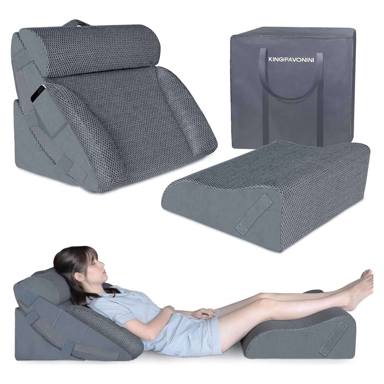 Juego de Almohadas en Cuña Ortopédicas KingPavonini 4 Piezas