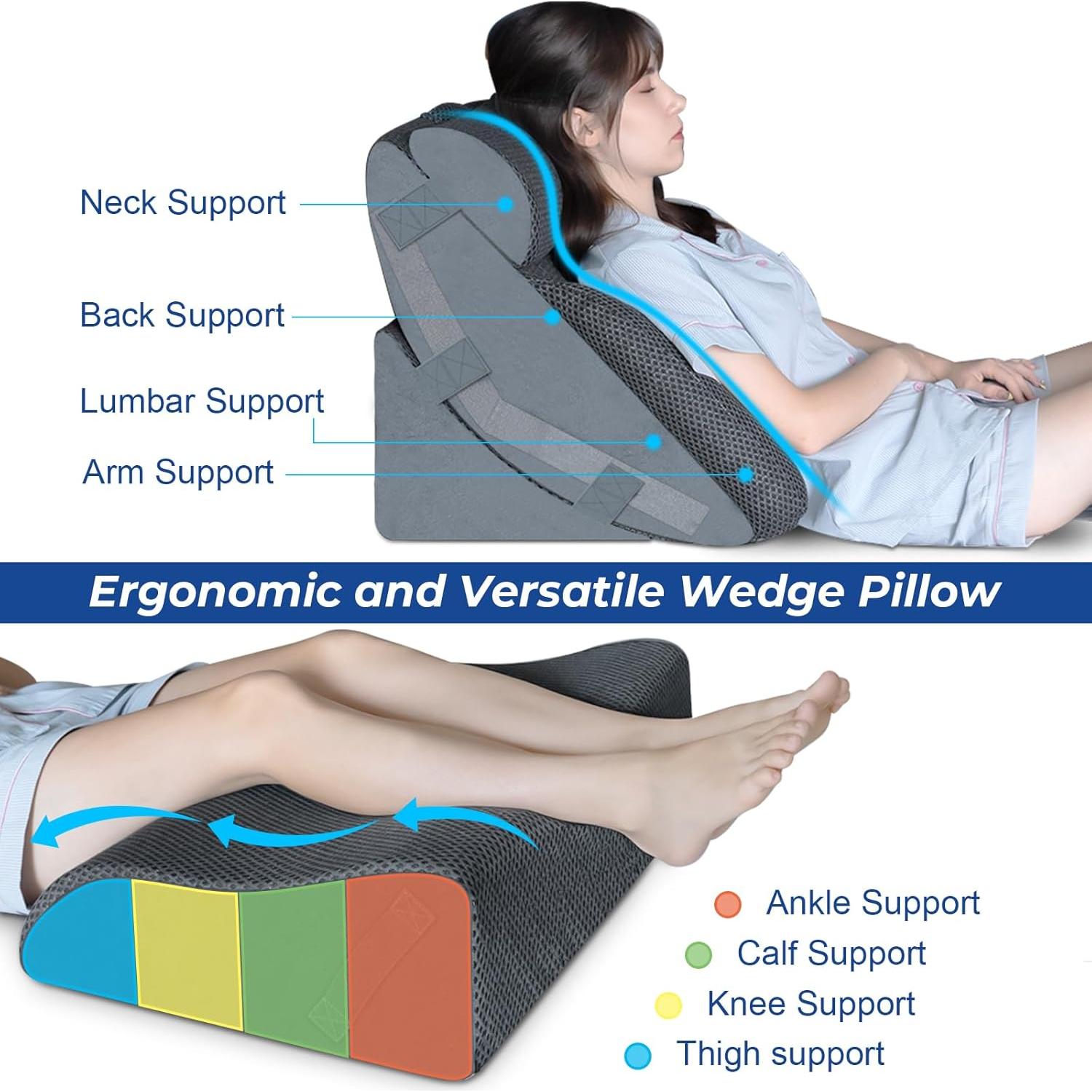 Juego de Almohadas en Cuña Ortopédicas KingPavonini 4 Piezas