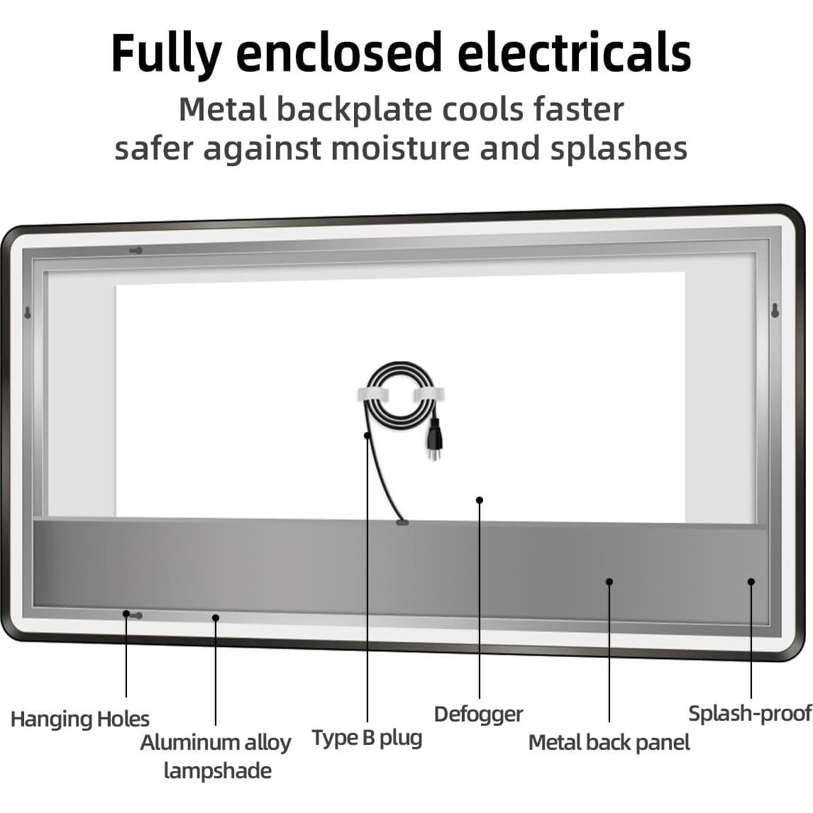 Espejo de Baño LED Nolsia 60x90cm Anti-vaho Retroiluminado