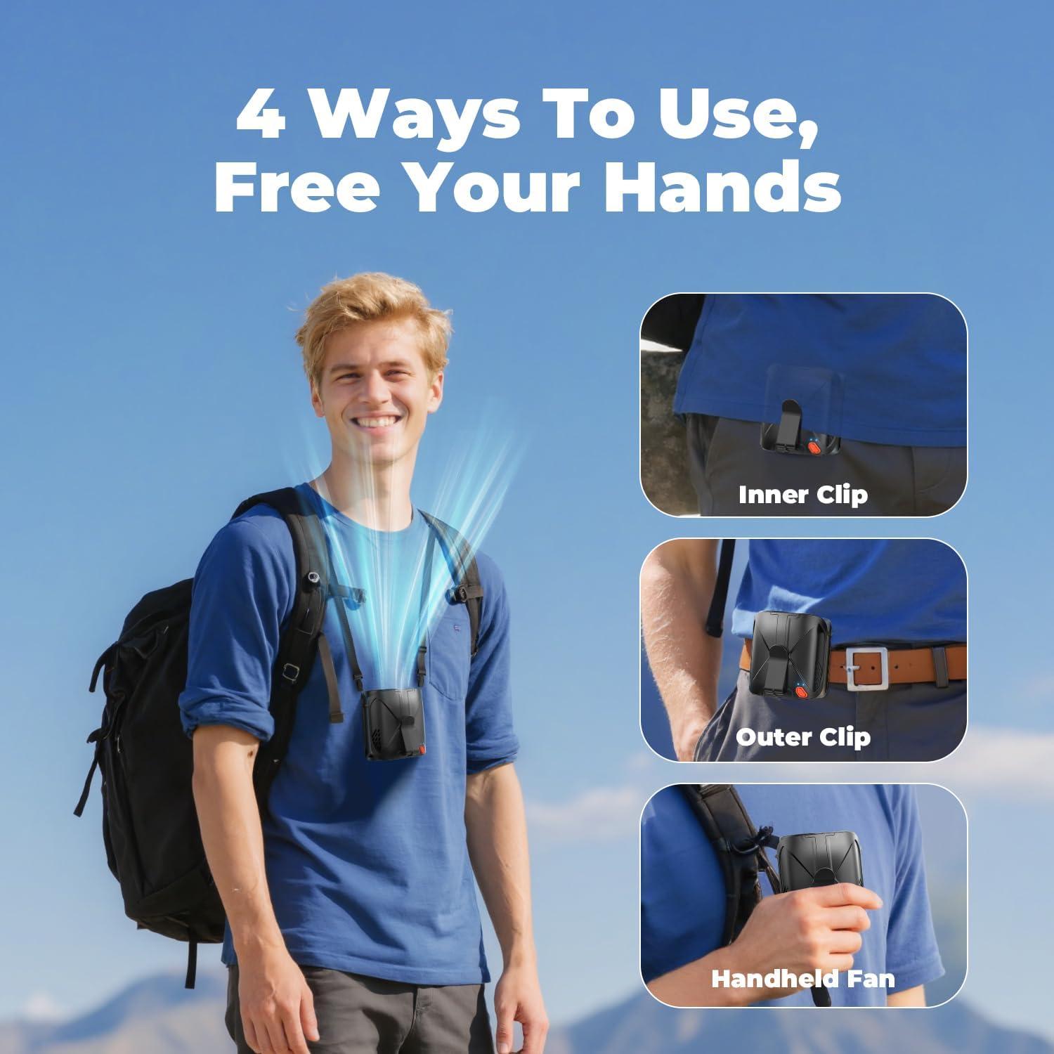 Ventilador Portátil de Cintura VOSFEEL Y3 10000mAh 6 Velocidades