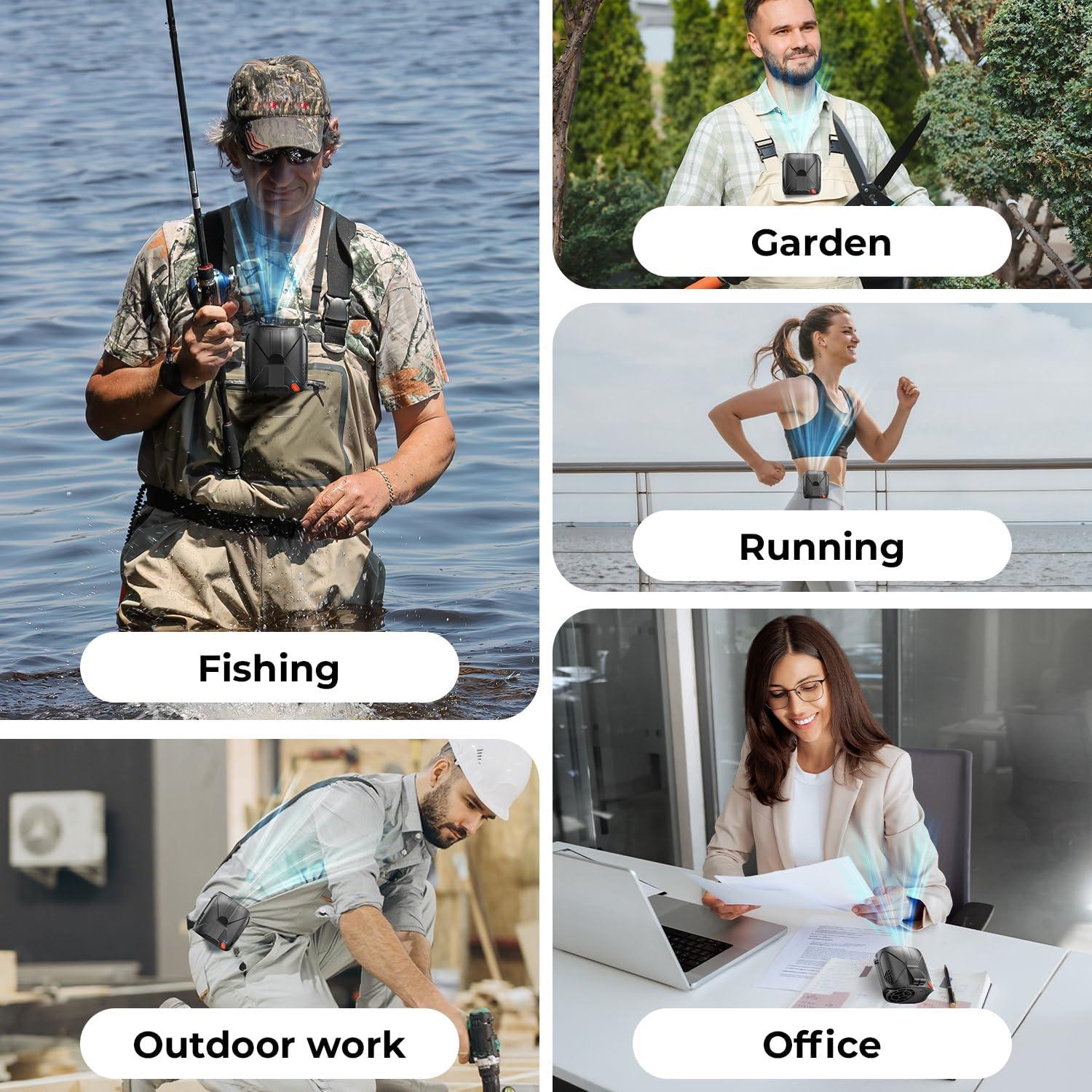 Ventilador Portátil de Cintura VOSFEEL Y3 10000mAh 6 Velocidades