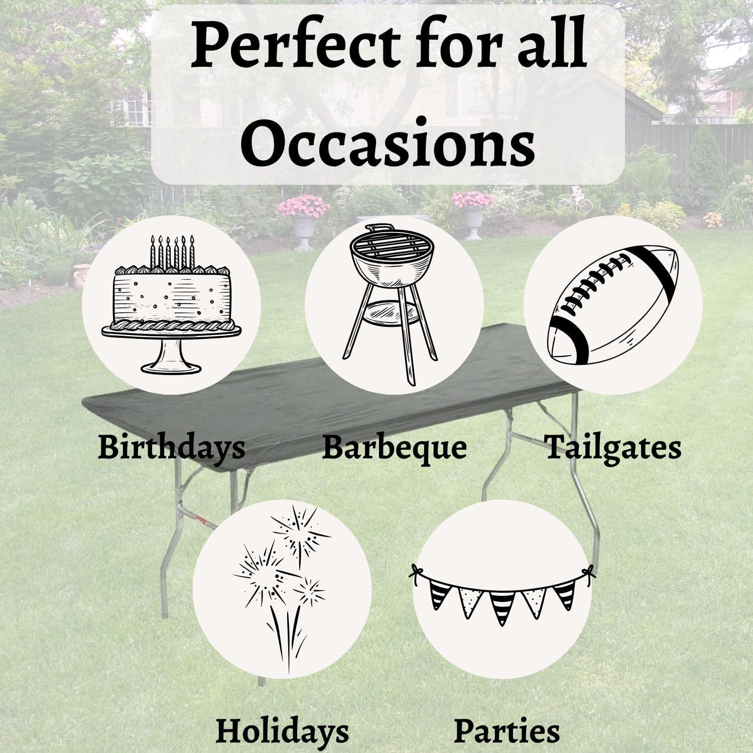 Cubiertas de Mesa Rectangulares Kwik-Covers 5 Pzas 182x72 cm Negro