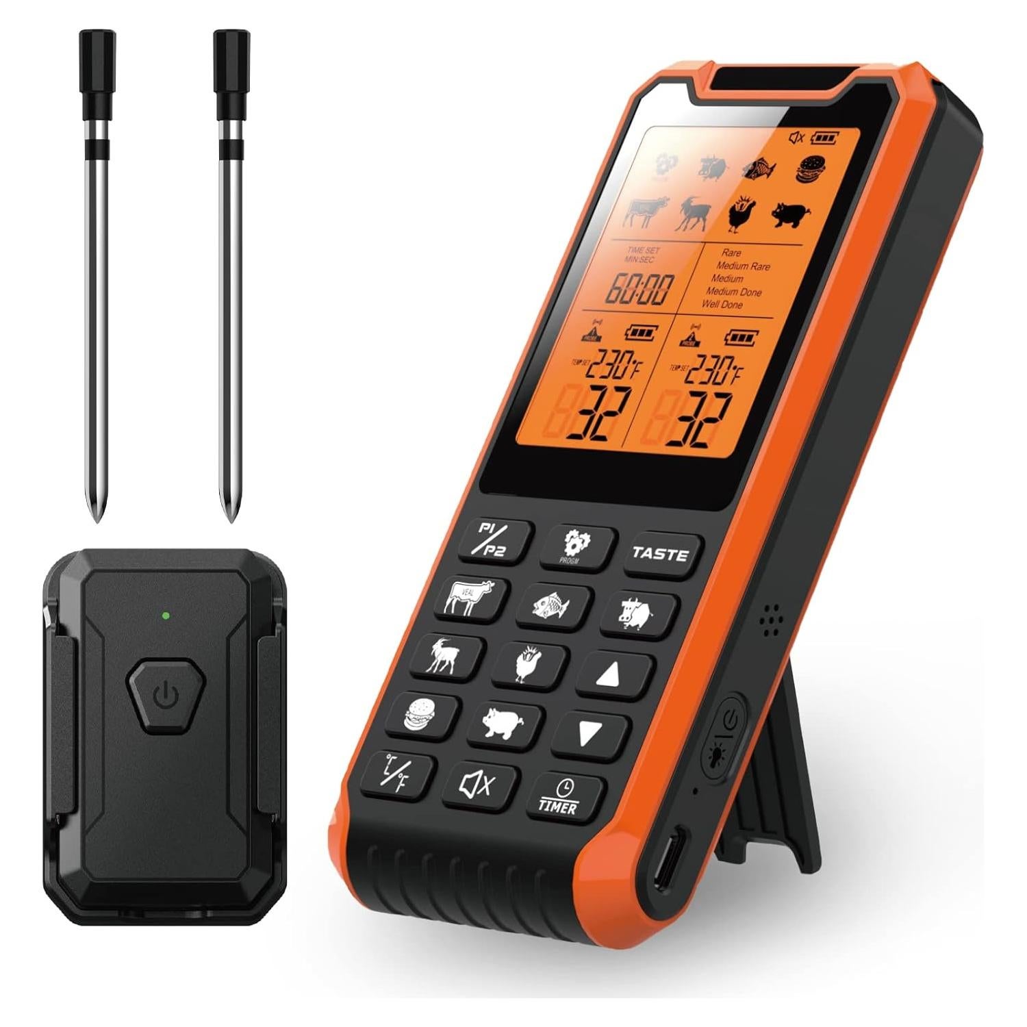 Termómetro de Carne Inalámbrico Kiydom 2 Sondas Recargable