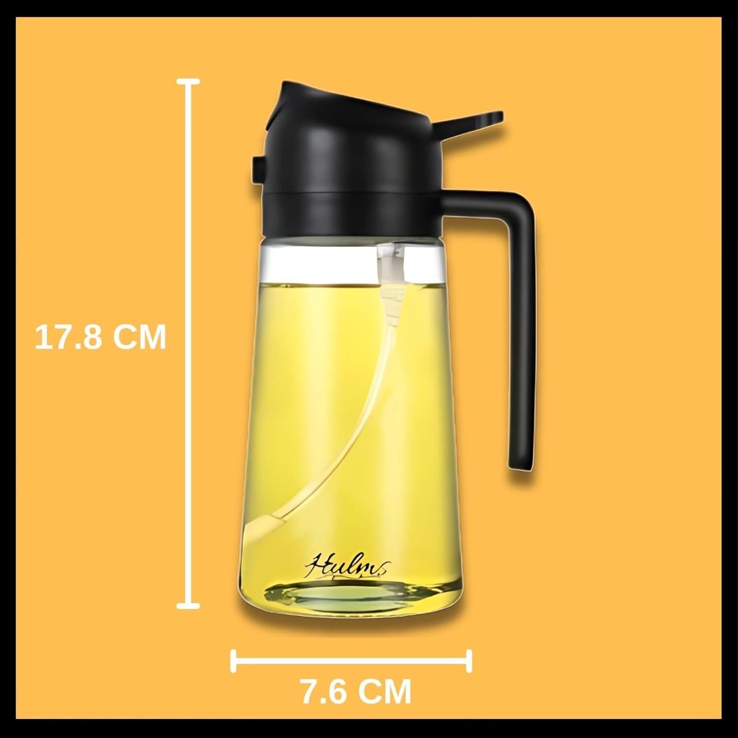 Rociador de Aceite 2 en 1 Hulms 470ml Recargable Negro