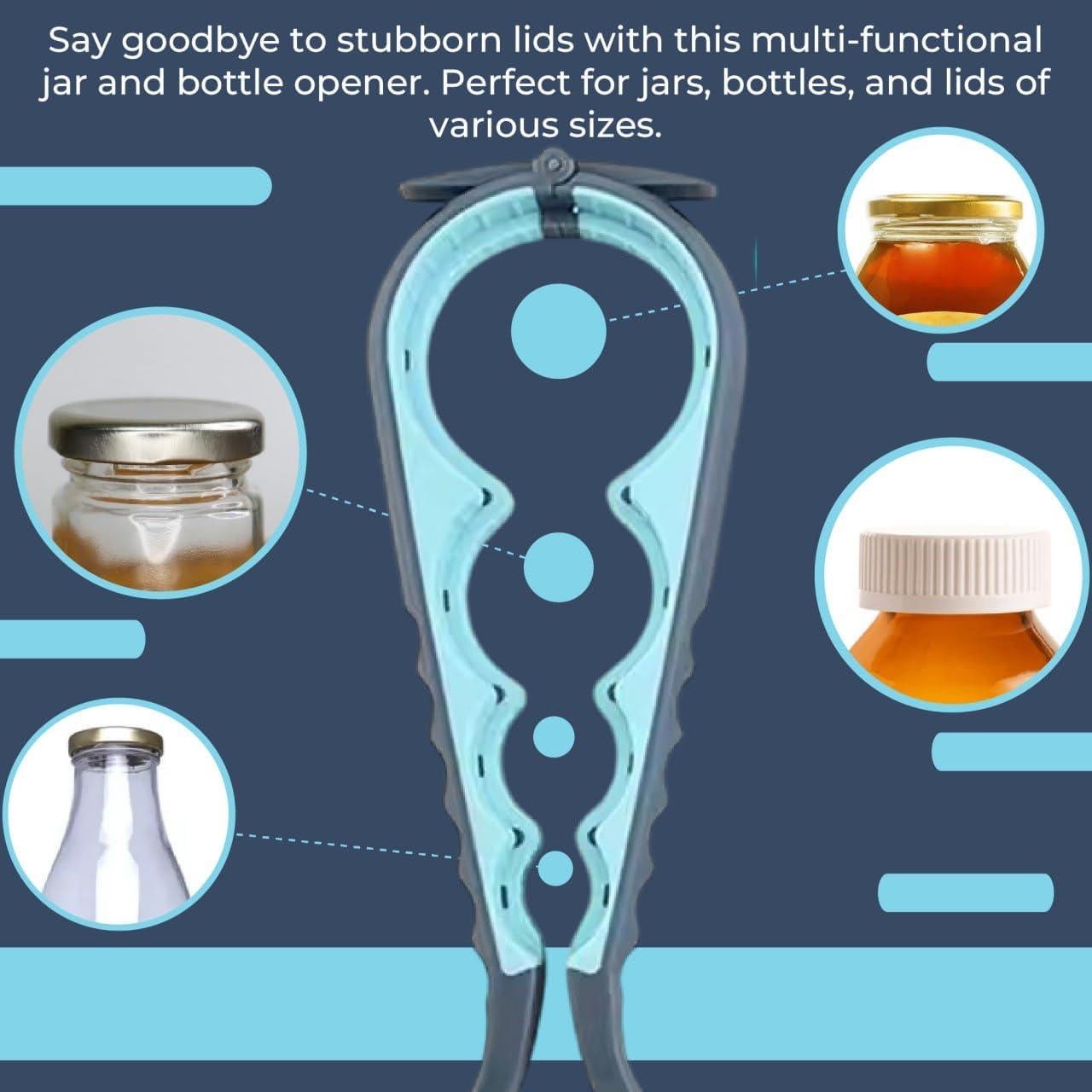 Juego de Abre Frascos 5 Piezas LAGONOVA - Sacacorchos y Almohadillas