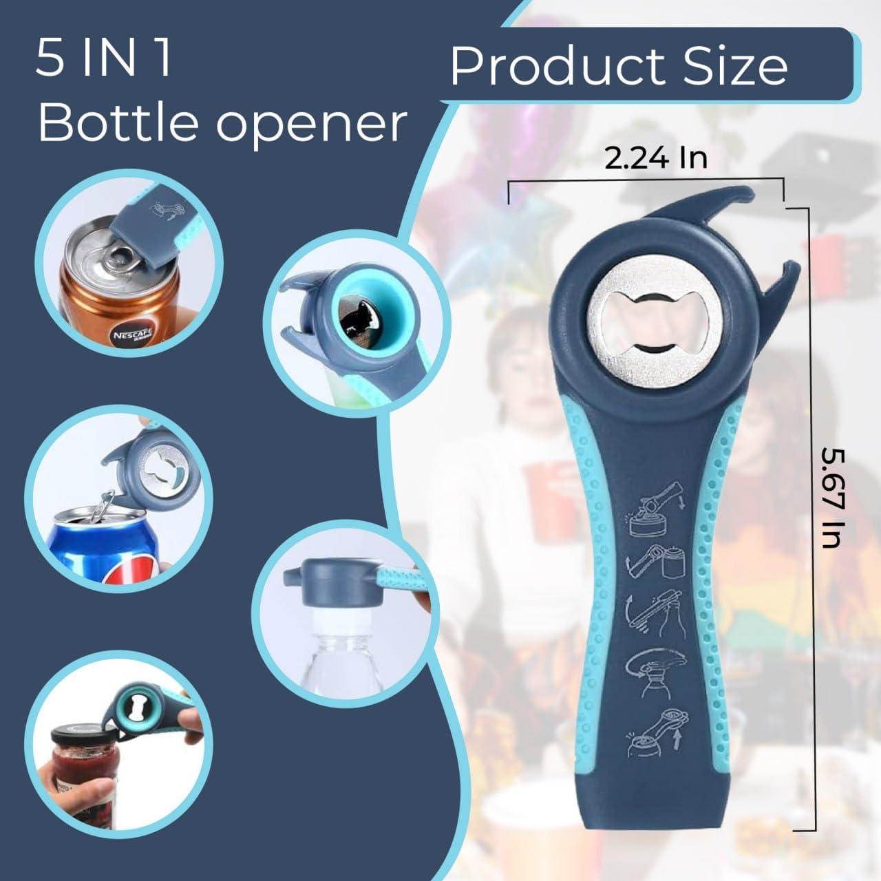 Juego de Abre Frascos 5 Piezas LAGONOVA - Sacacorchos y Almohadillas