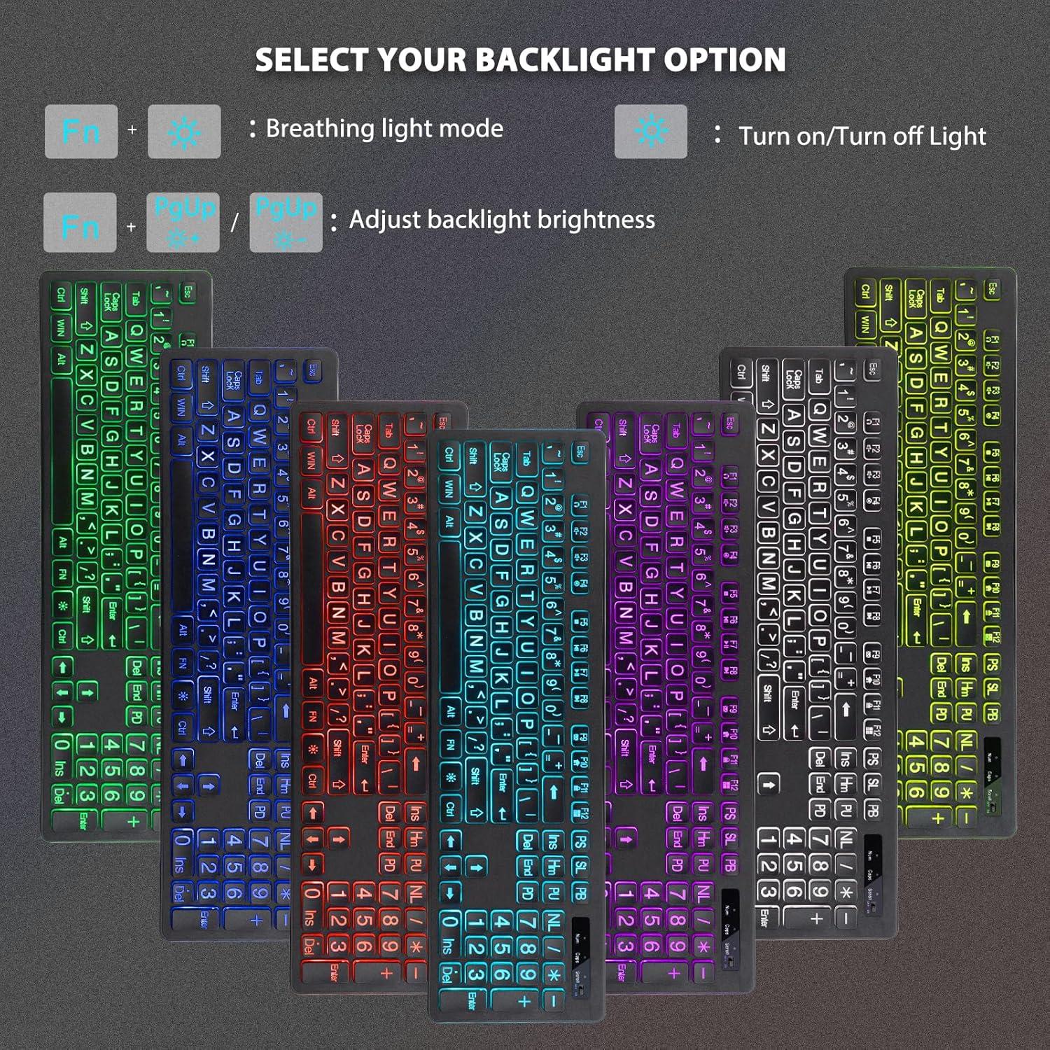Combo Teclado y Ratón Inalámbrico Luzarriba Retroiluminado