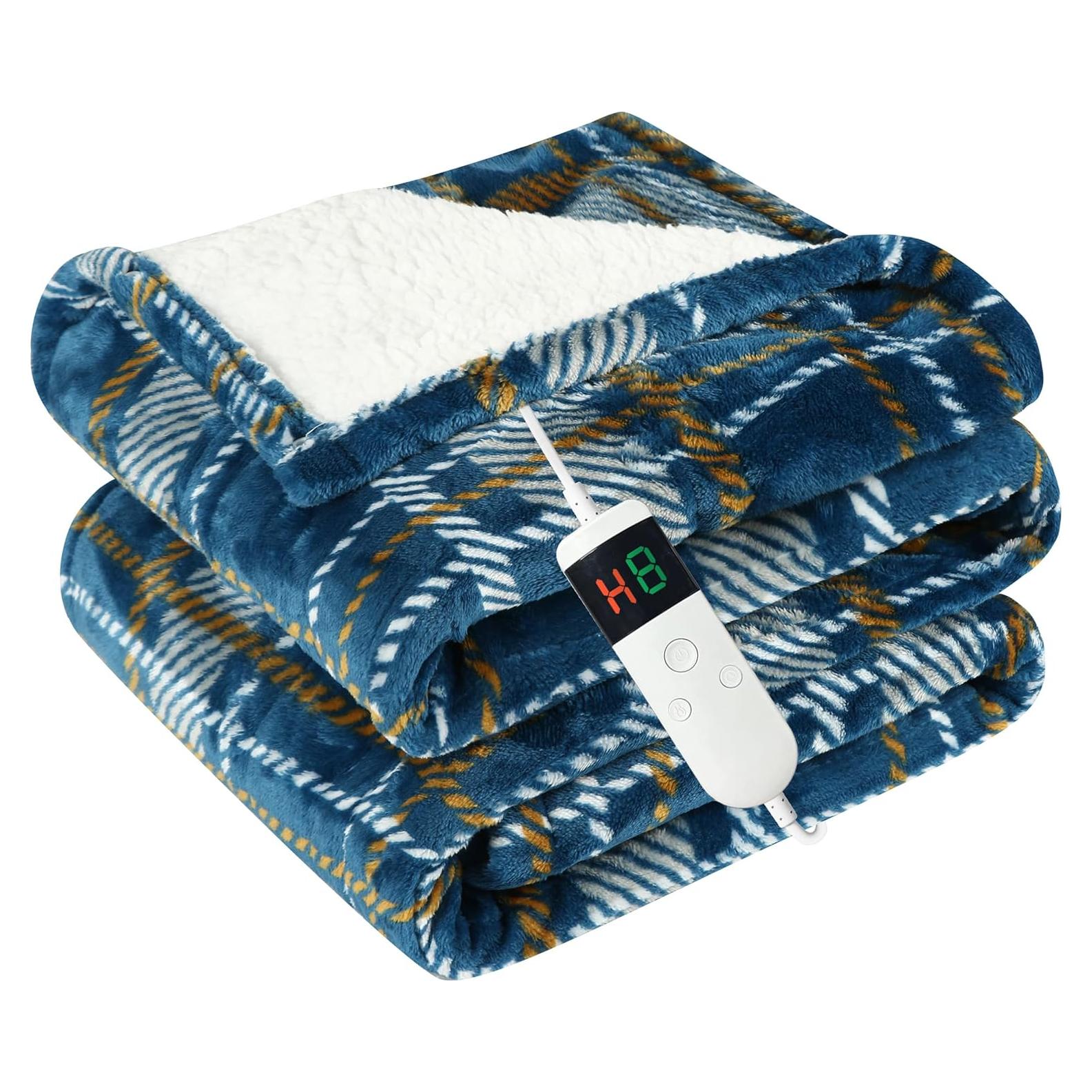 Manta eléctrica calefaccionada DANENOSA 127x152cm azul suave