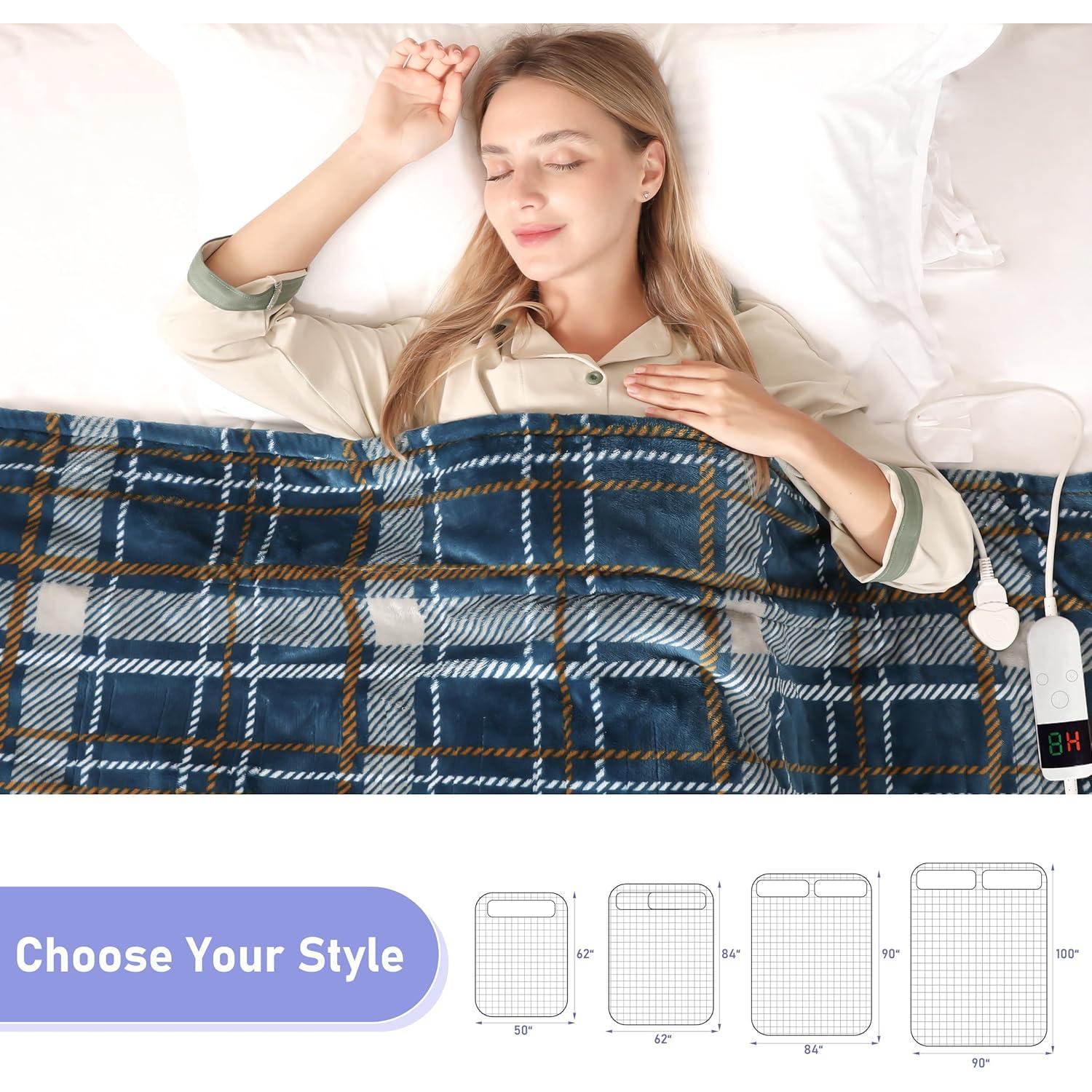 Manta eléctrica calefaccionada DANENOSA 127x152cm azul suave