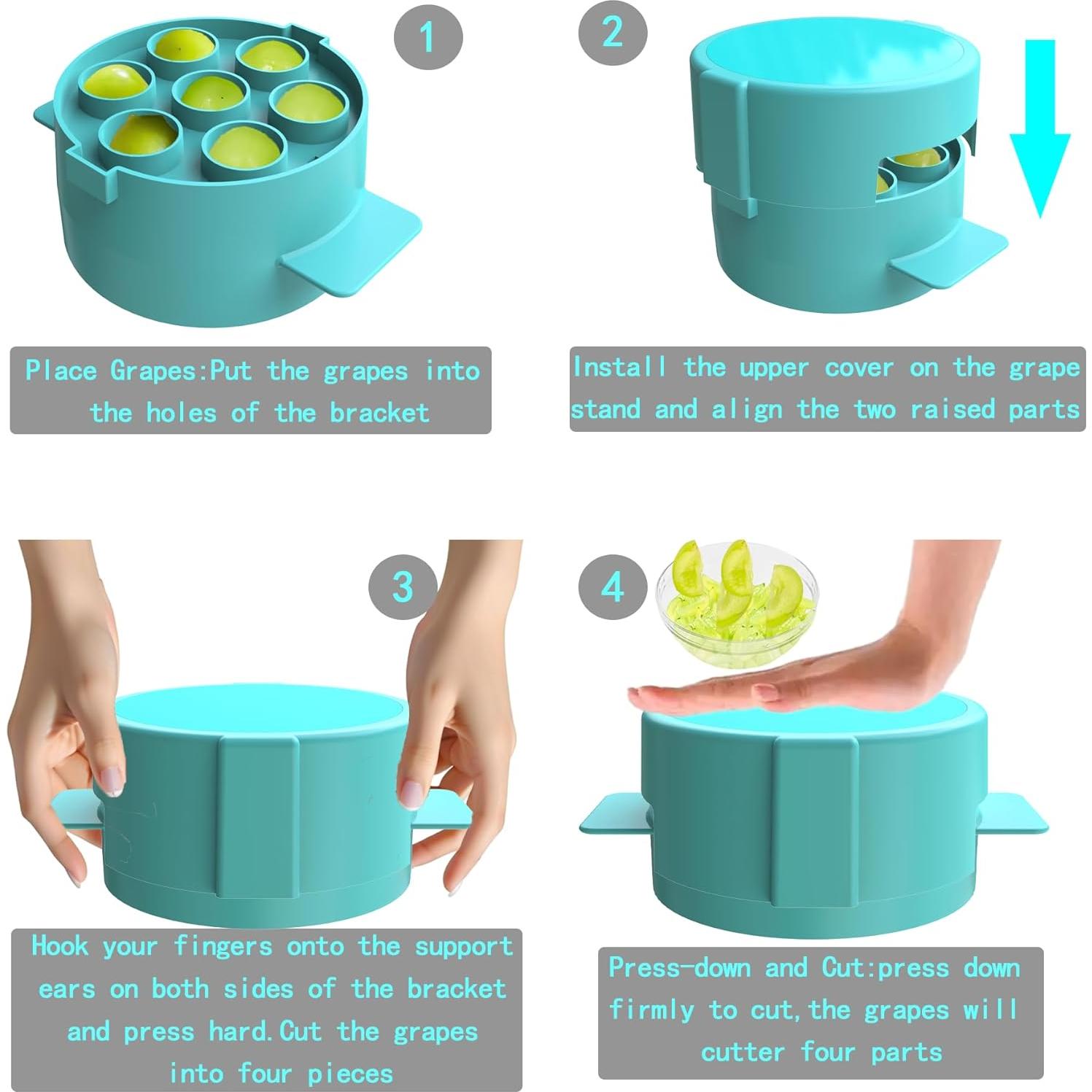 Cortador de Uvas Mahensy para Niños - Acero Inoxidable, 7 Agujeros