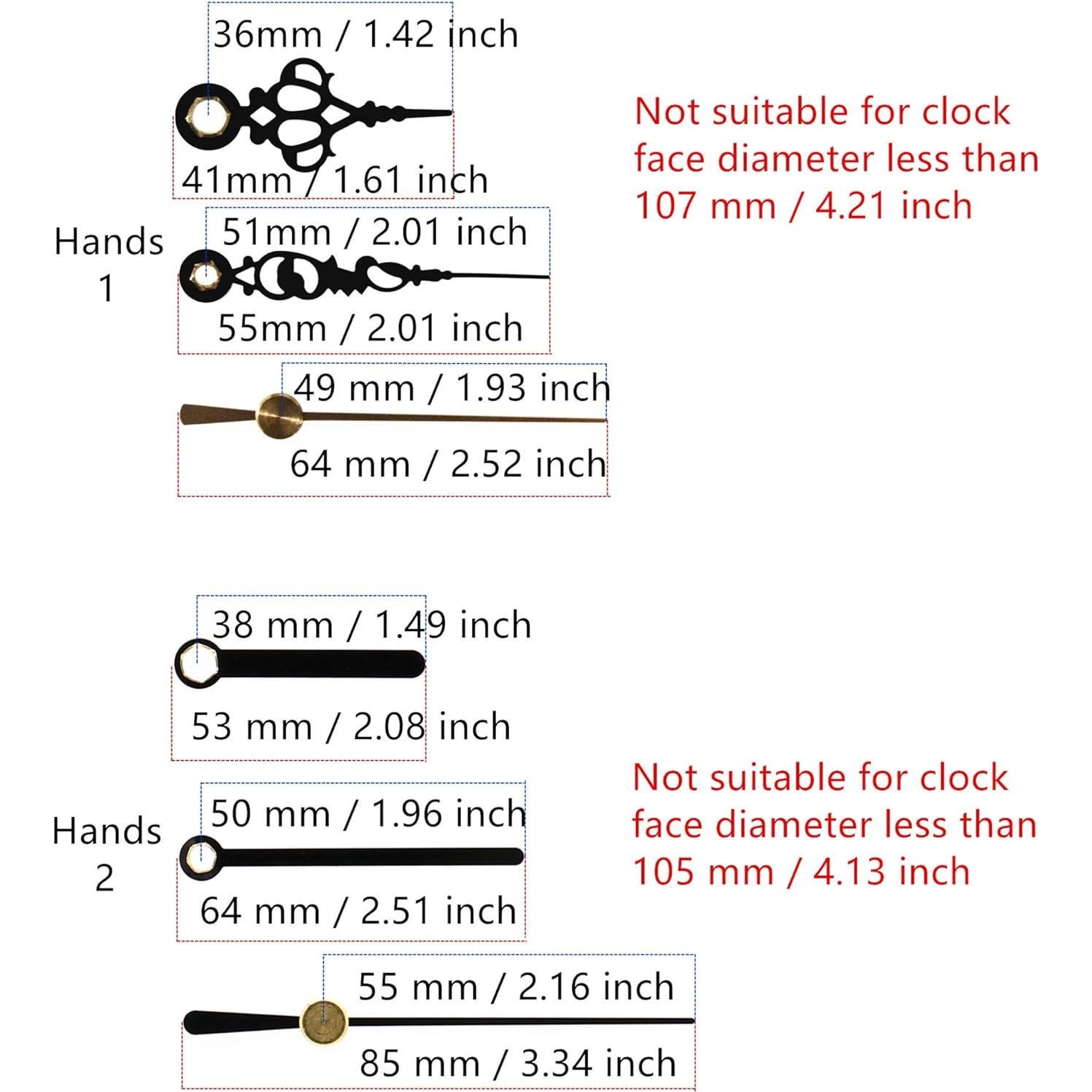 Mecanismo de Reloj Silencioso TIKROUND 12888 con Manecillas