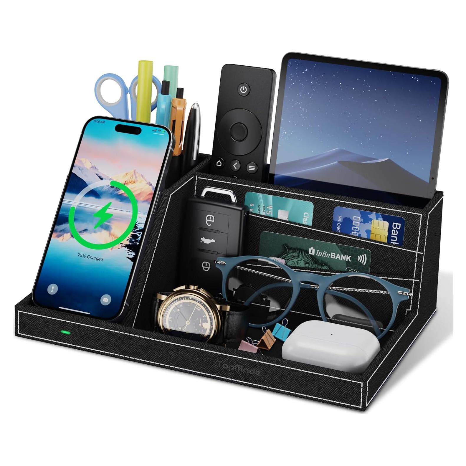 Organizador de Carga Inalámbrica TopMade para Escritorio Negro
