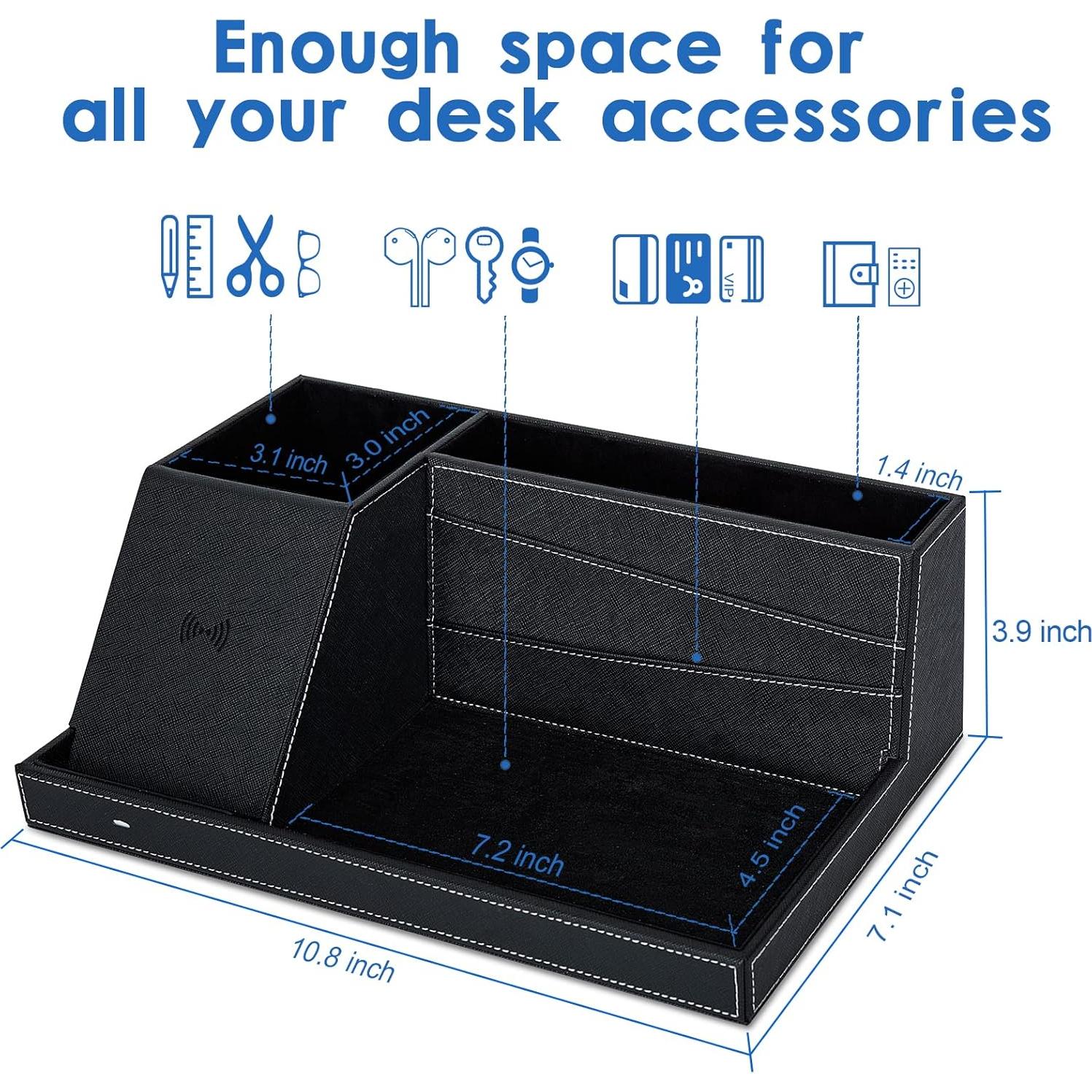 Organizador de Carga Inalámbrica TopMade para Escritorio Negro