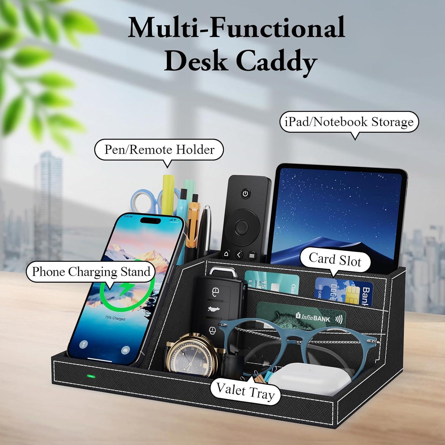 Organizador de Carga Inalámbrica TopMade para Escritorio Negro