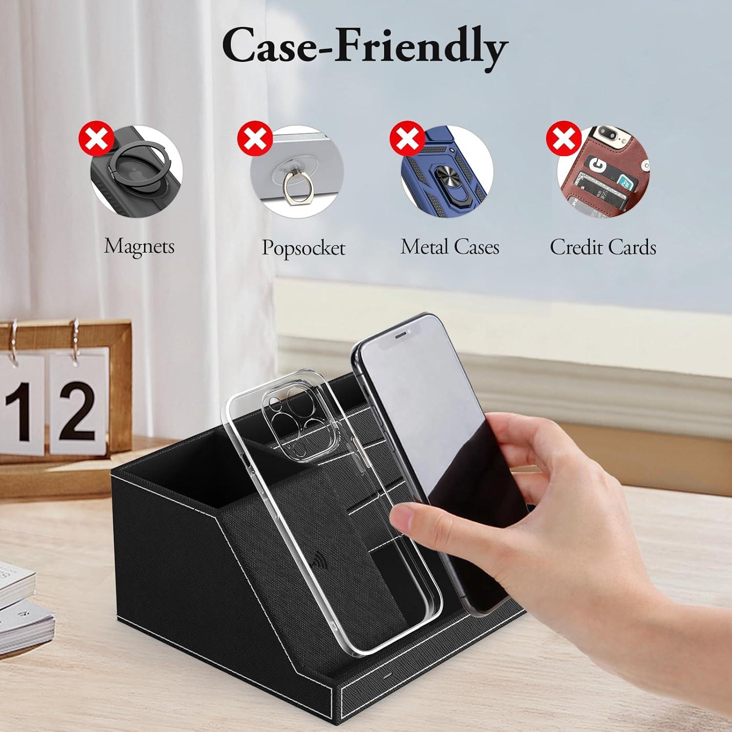 Organizador de Carga Inalámbrica TopMade para Escritorio Negro