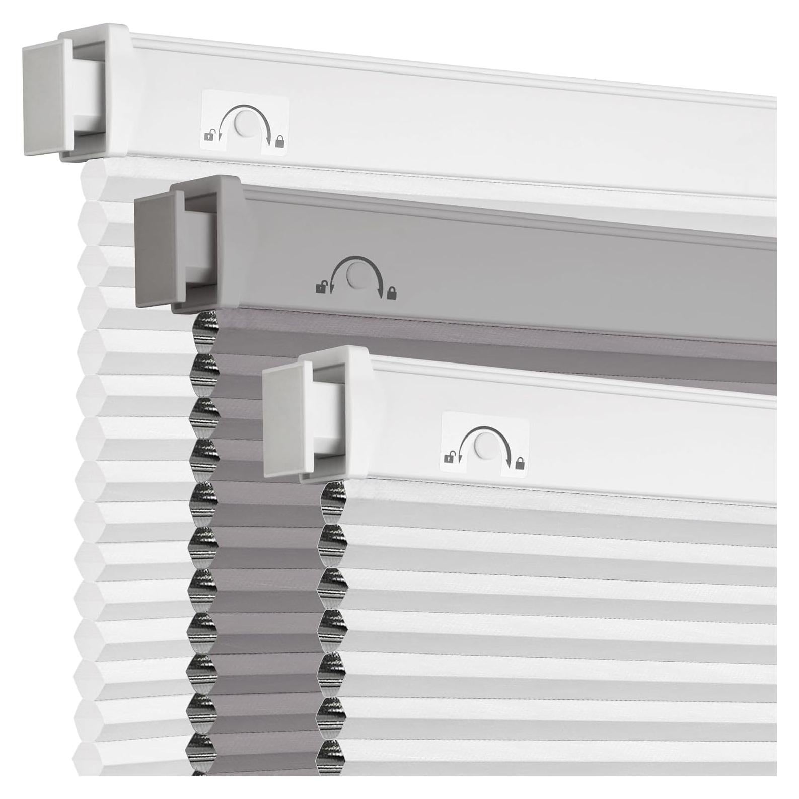 Grandekor No Drill No Tools Cordless Cellular Shades,Blackout,Honeycomb Blinds for Indoor Windows,UV Protection Privacy No Drill Blinds for Home,Door,Customer Customization