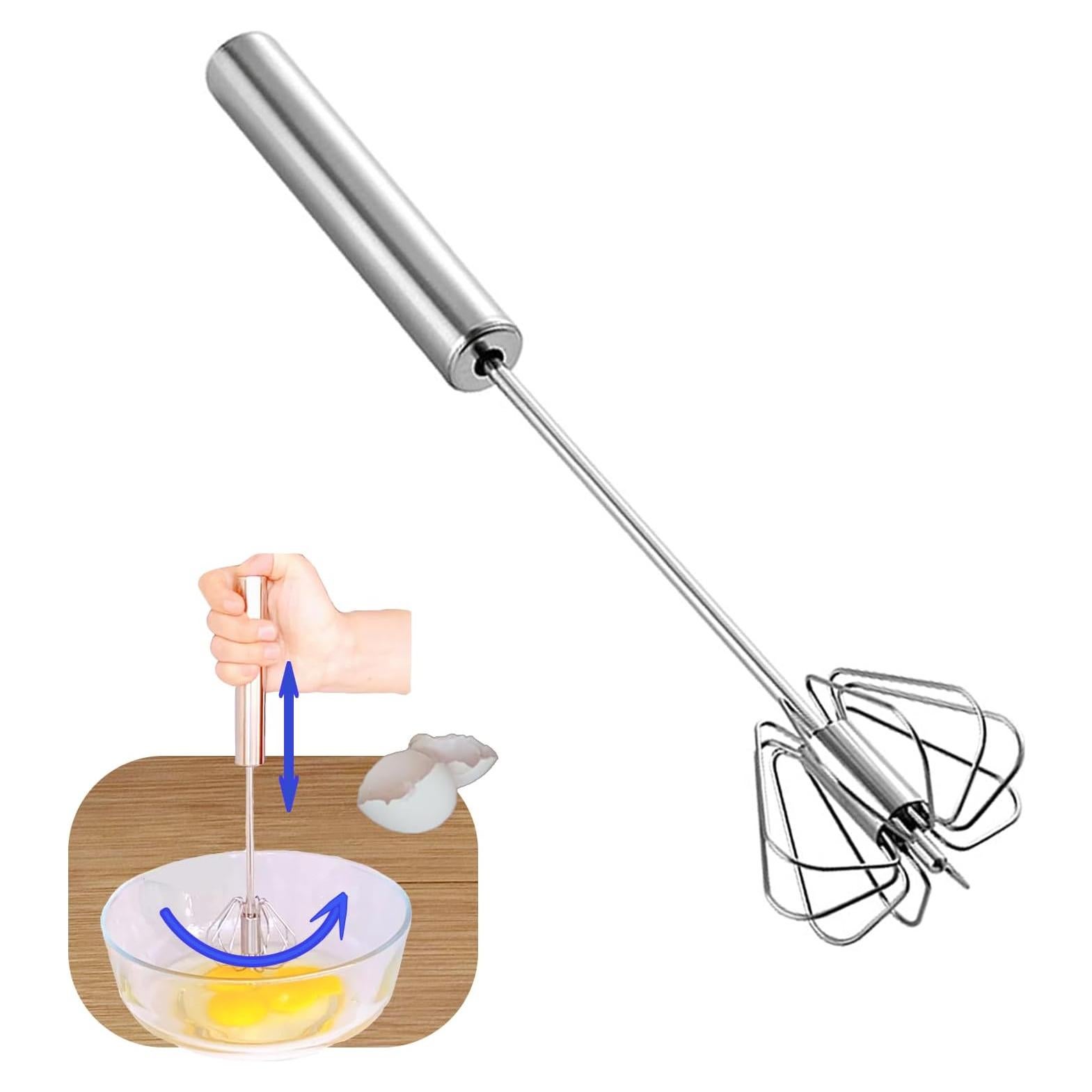 Batidor de Huevos Semi Automático Mzrnfcyk Acero Inoxidable 30.48cm