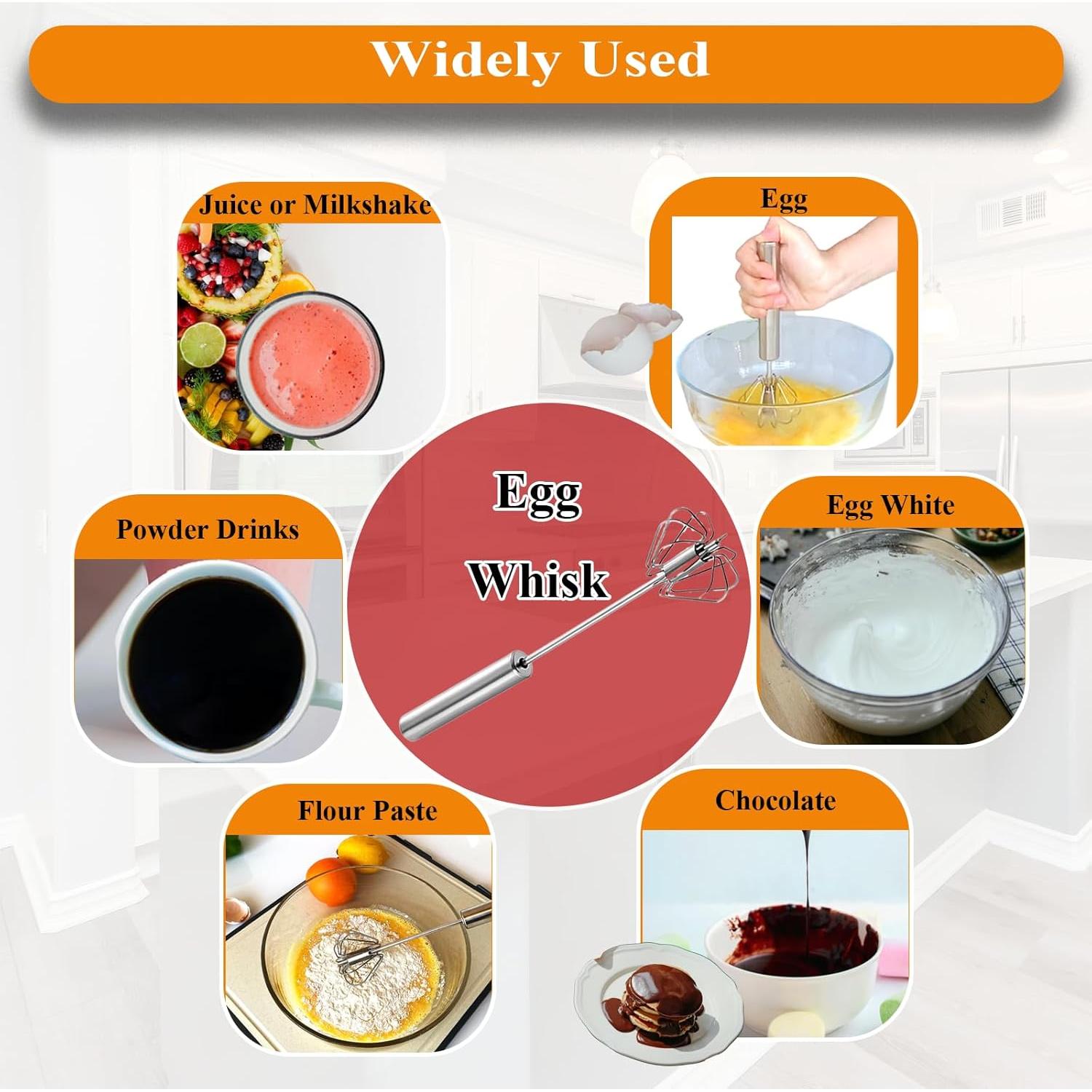 Batidor de Huevos Semi Automático Mzrnfcyk Acero Inoxidable 30.48cm