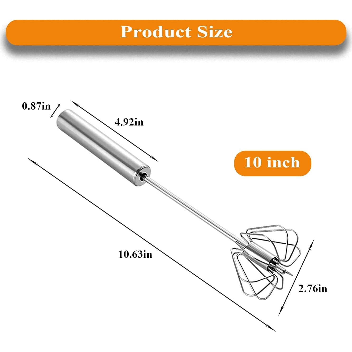 Batidor de Huevos Semi Automático Mzrnfcyk Acero Inoxidable 30.48cm
