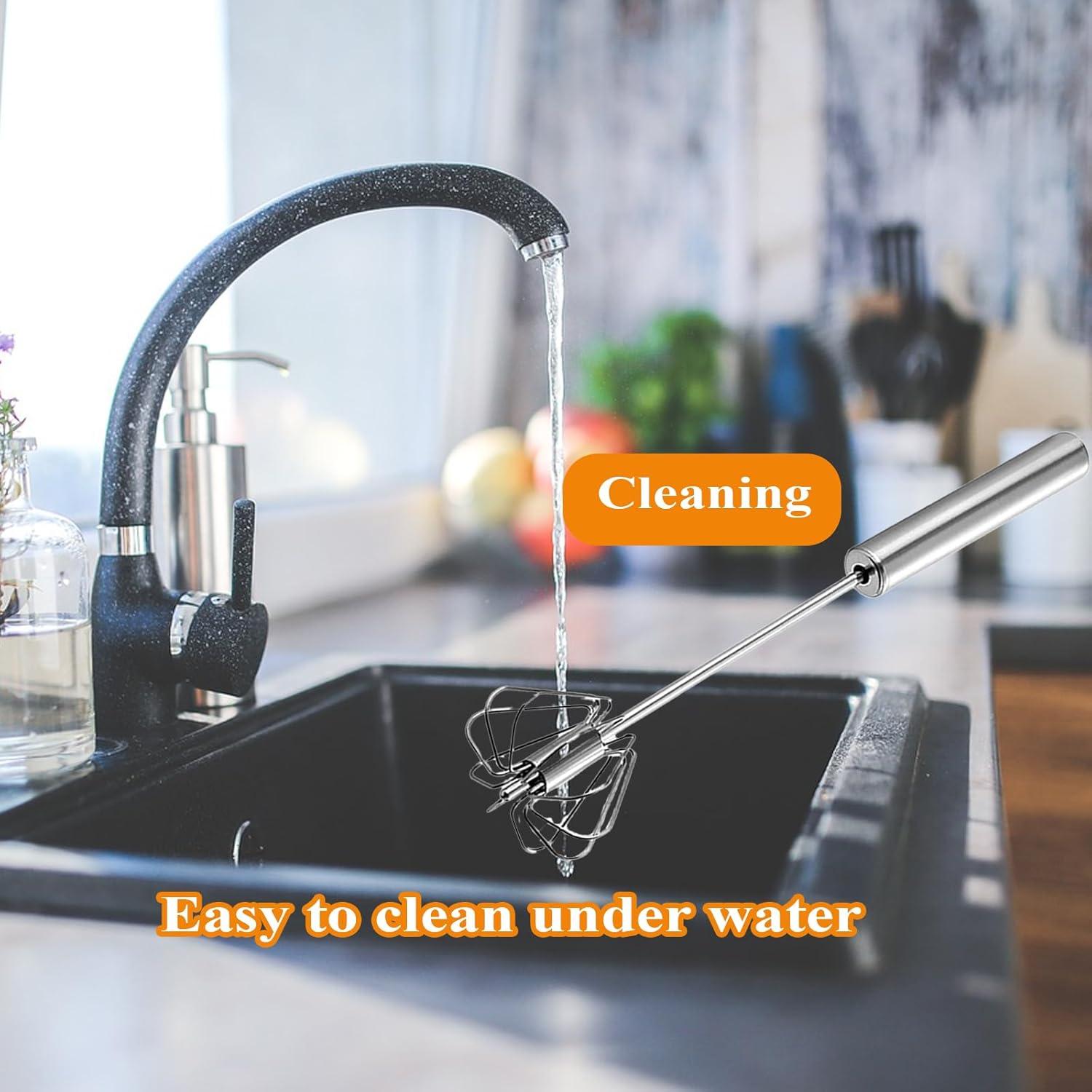 Batidor de Huevos Semi Automático Mzrnfcyk Acero Inoxidable 30.48cm