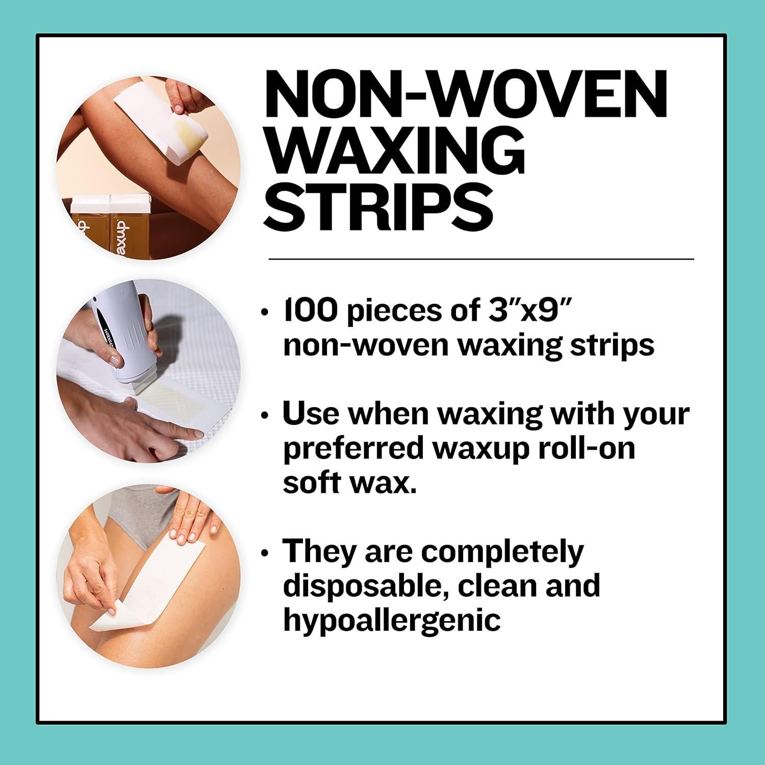 Cintas de Cera No Tejidas Waxup 100 Piezas 7.62x22.86cm