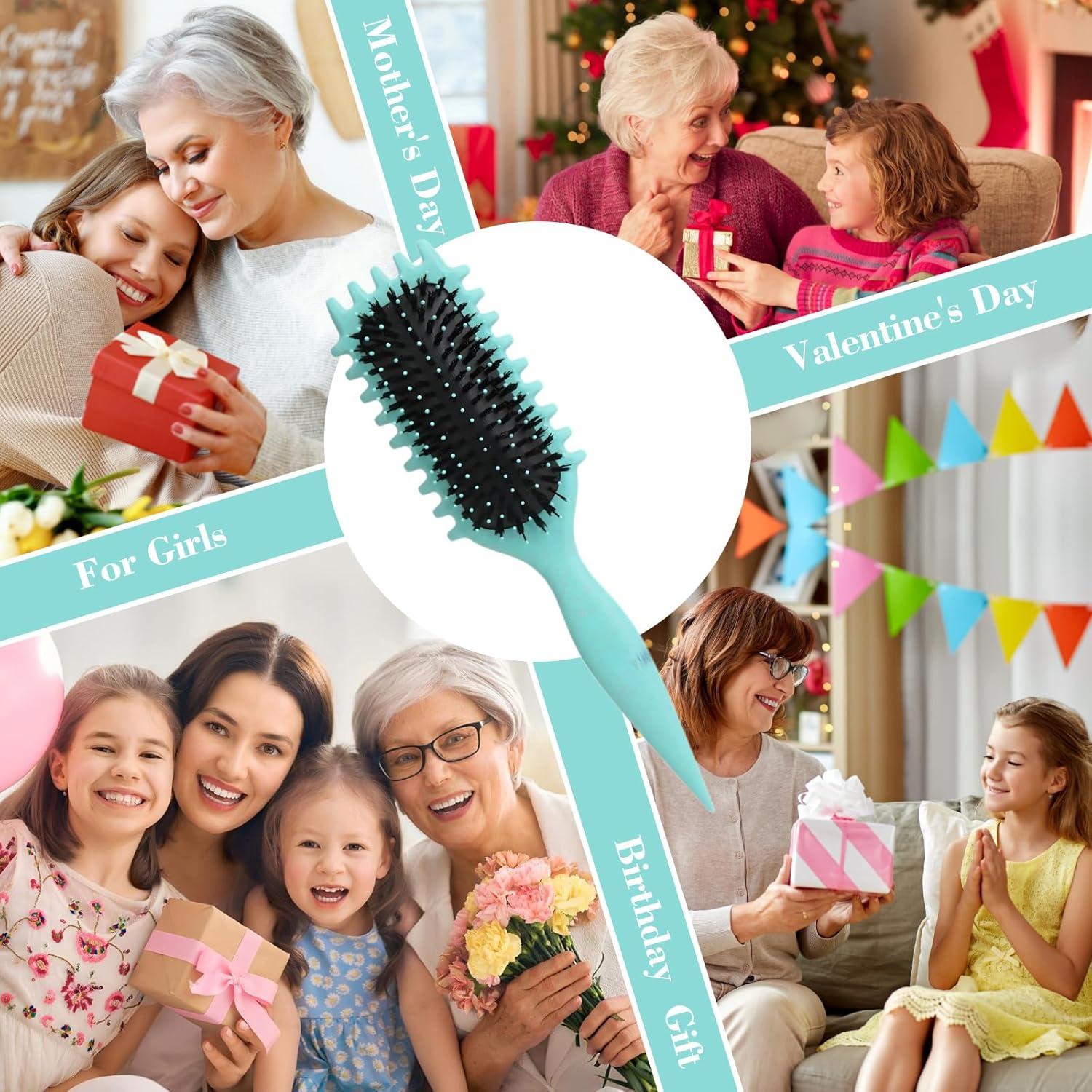 Cepillo Definidor de Rizos PTSHOW Verde 26.67cm para Cabello Rizado