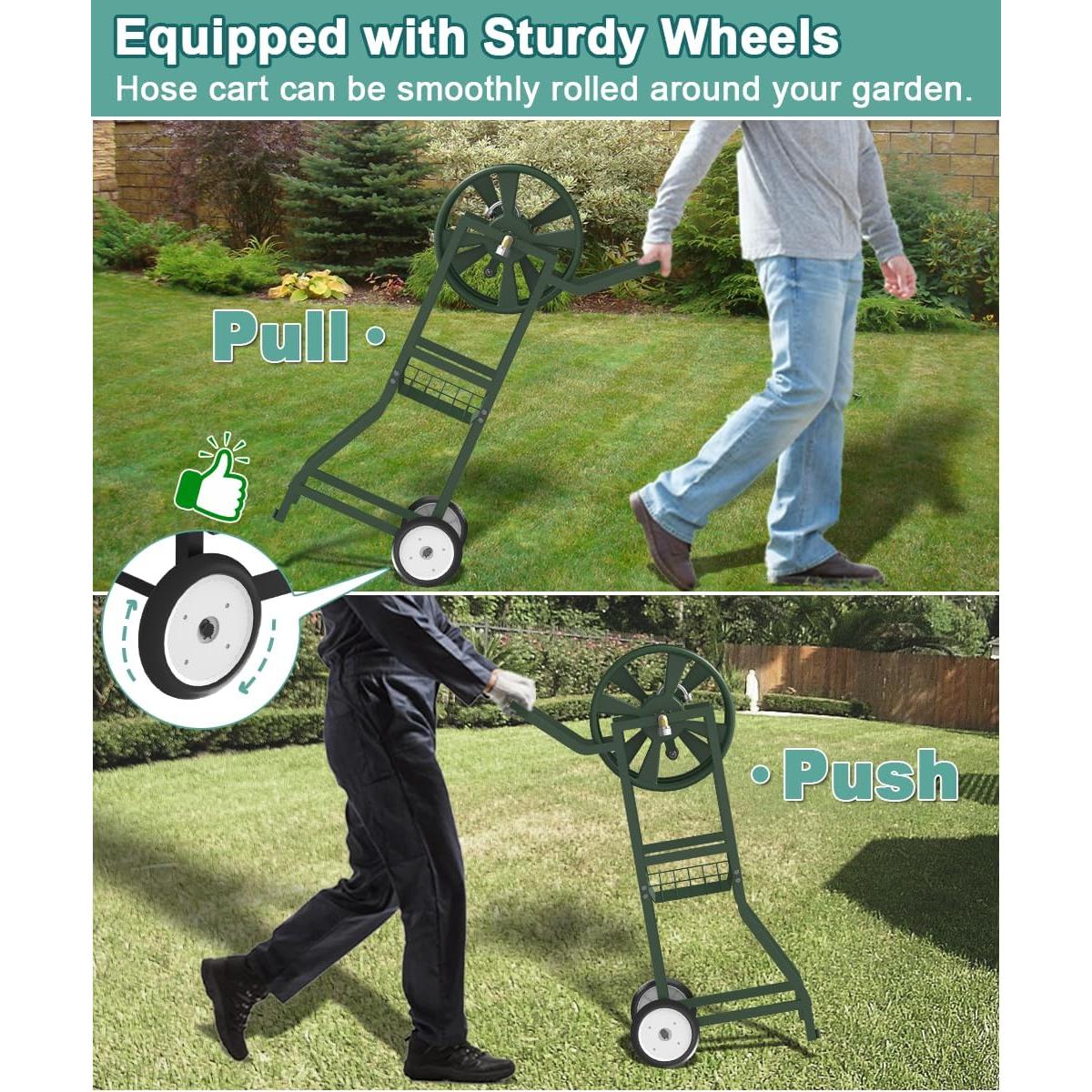 Carro Enrollador de Manguera Artigarden Verde 38.1 m con Canasta