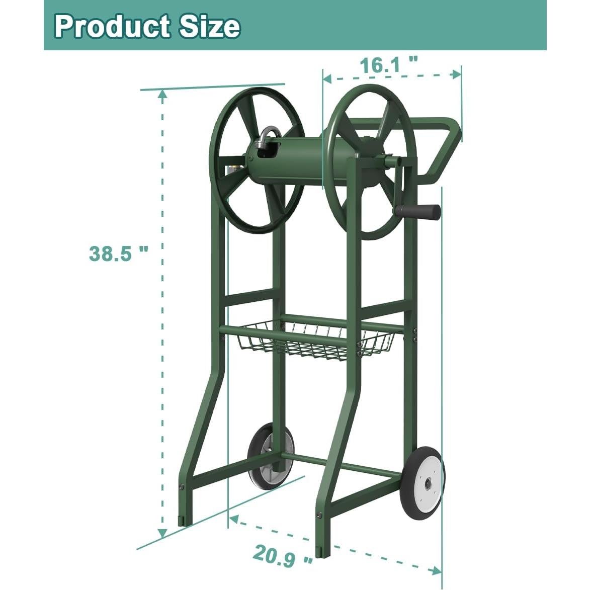Carro Enrollador de Manguera Artigarden Verde 38.1 m con Canasta
