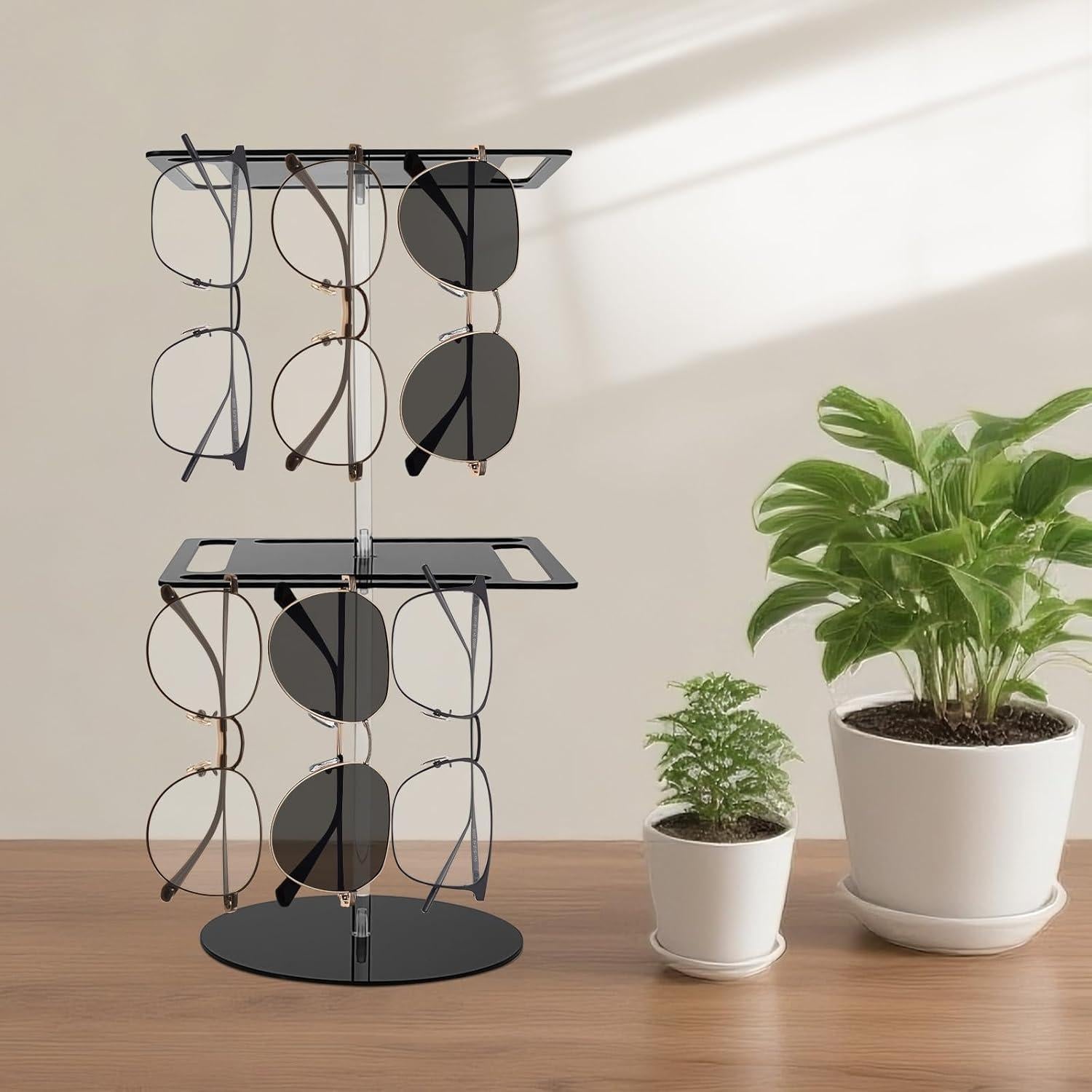 Organizador de Gafas de Sol DAECHAO Soporte Giratorio 24 Pares